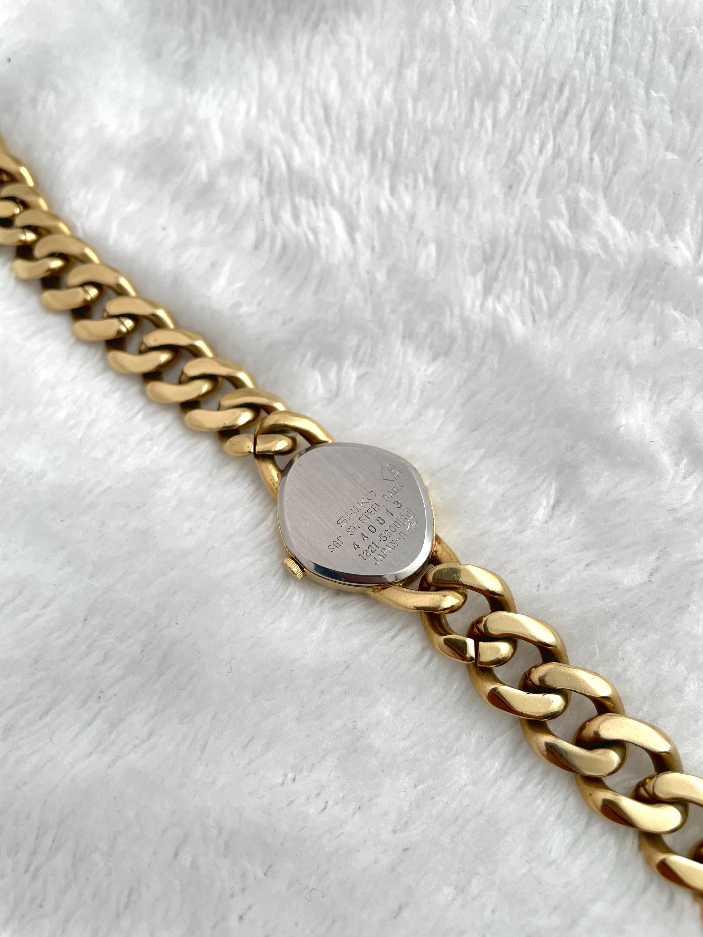 Vintage Seiko Gold Matte Chain 1421-5470 Quartz women Watch