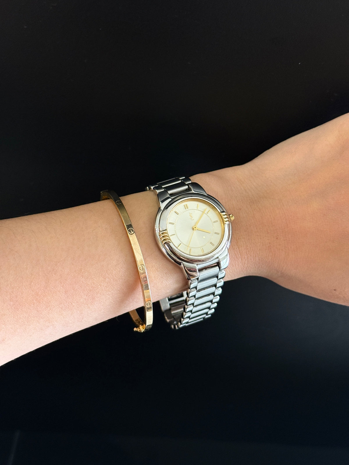 YSL Stainless Steel and Gold Index