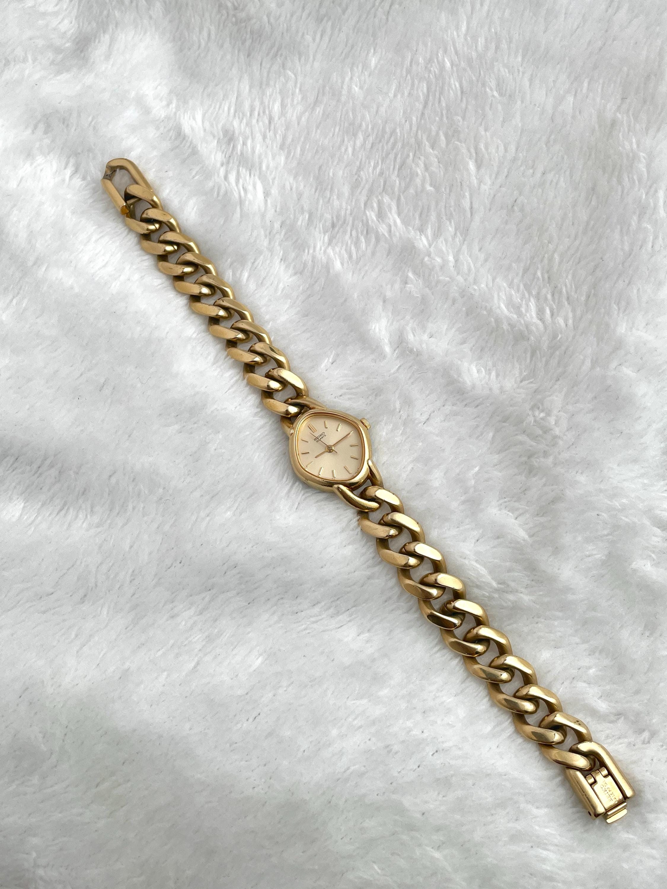 Vintage Seiko Gold Matte Chain 1421-5470 Quartz women Watch