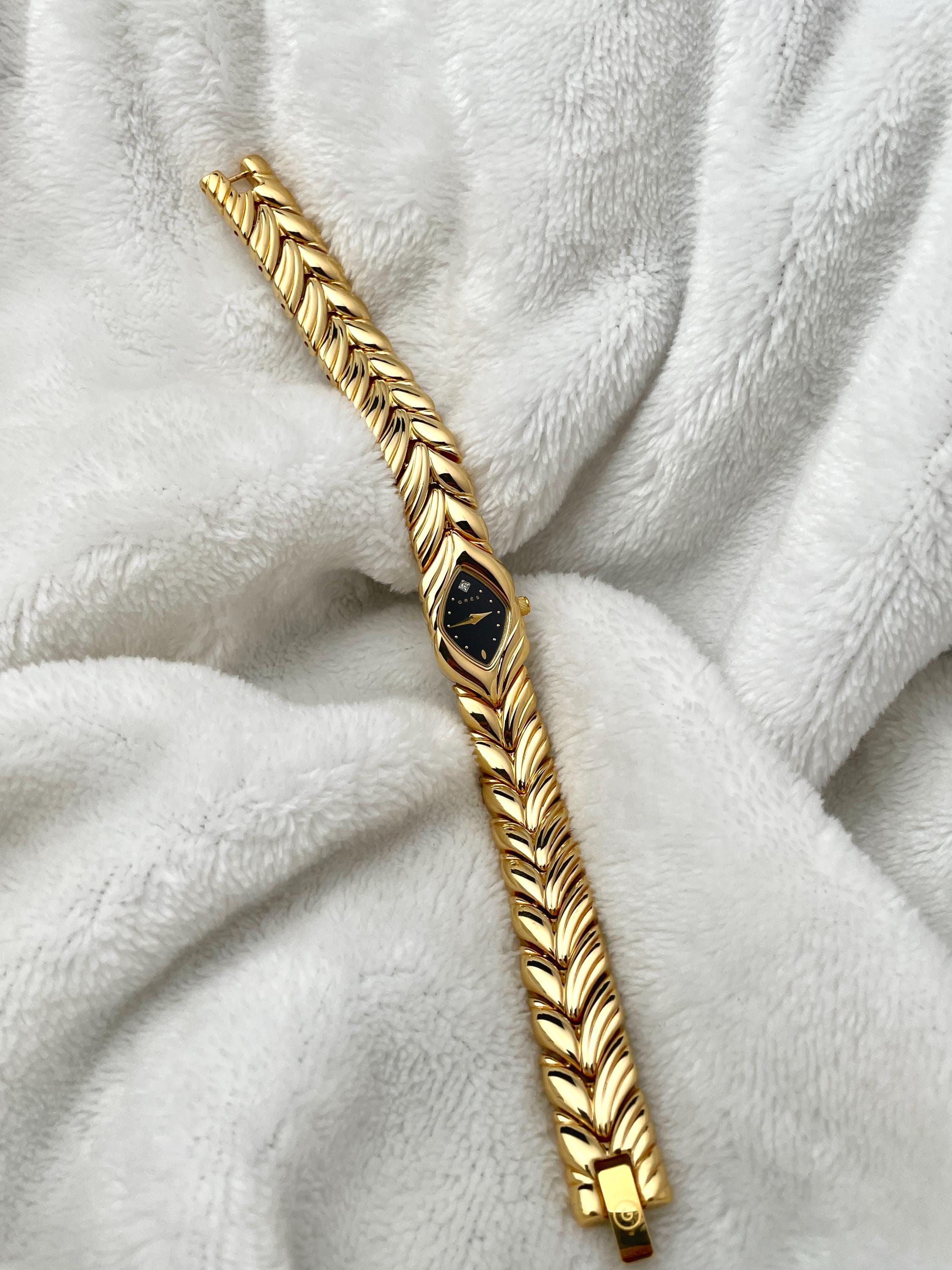 GRES Gold Tone Black Dial