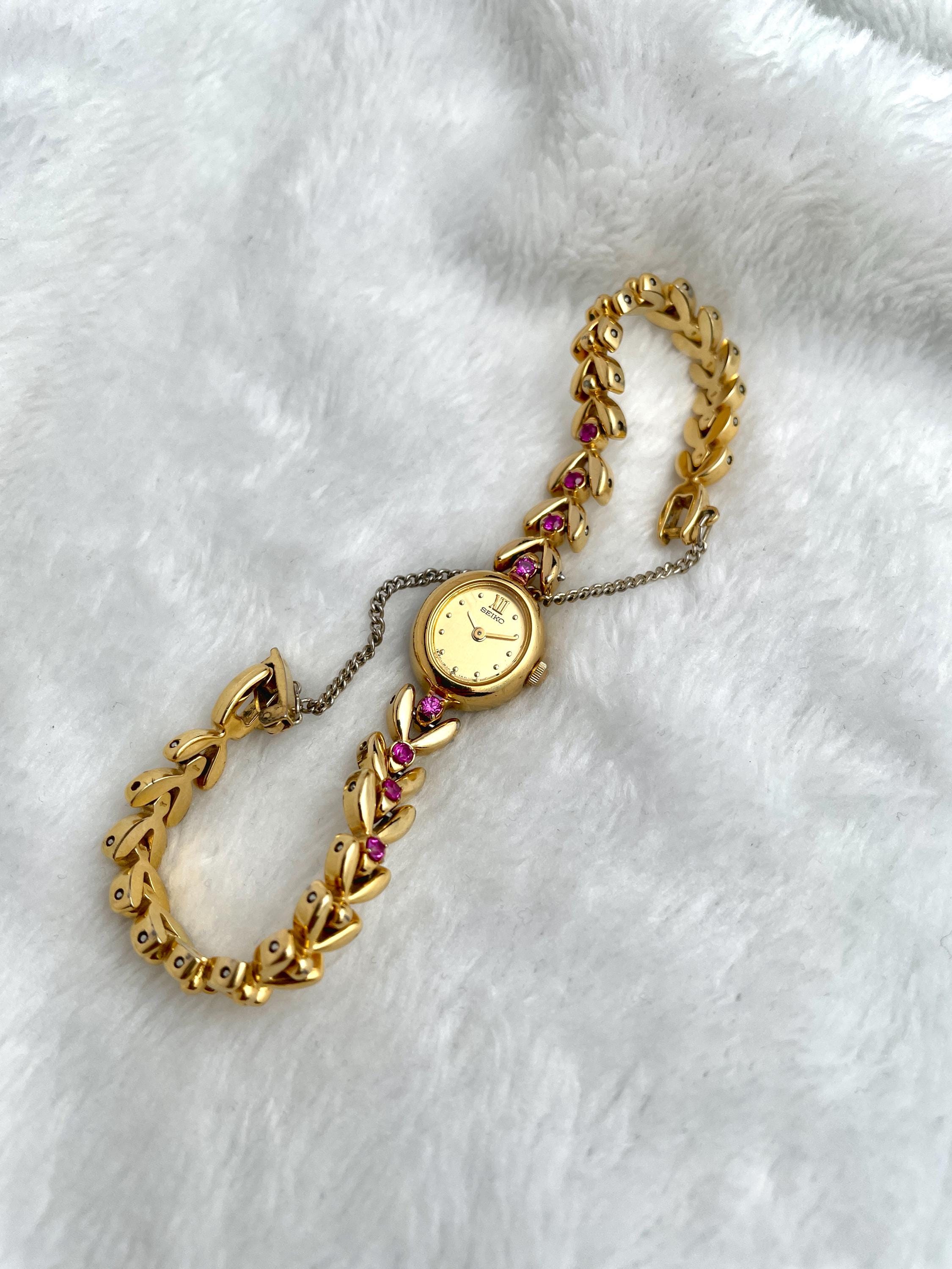 Rare Vintage Seiko Gold Dainty 8 Ruby