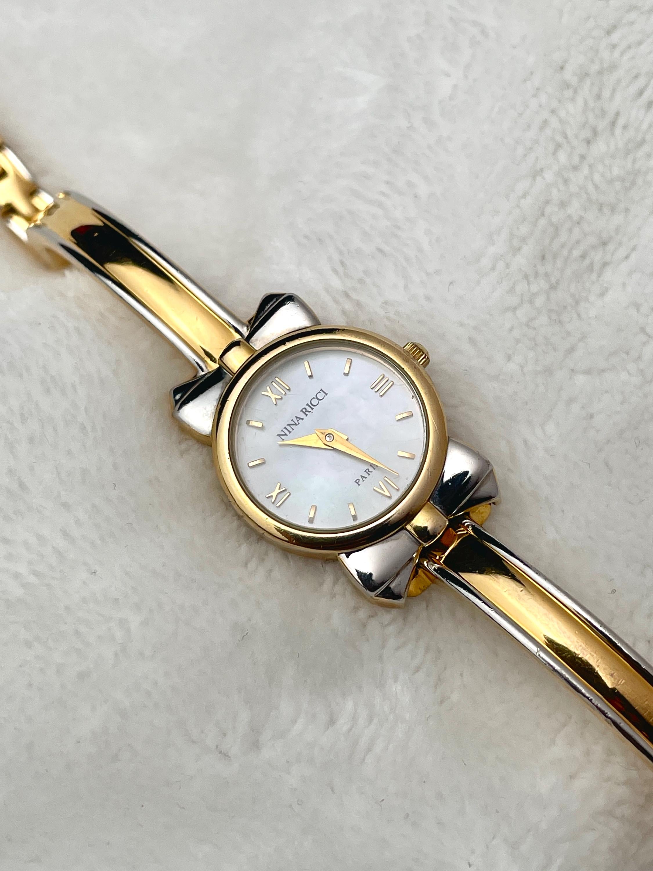 Nina Ricci Semi Bangle Two-tone Ribbon