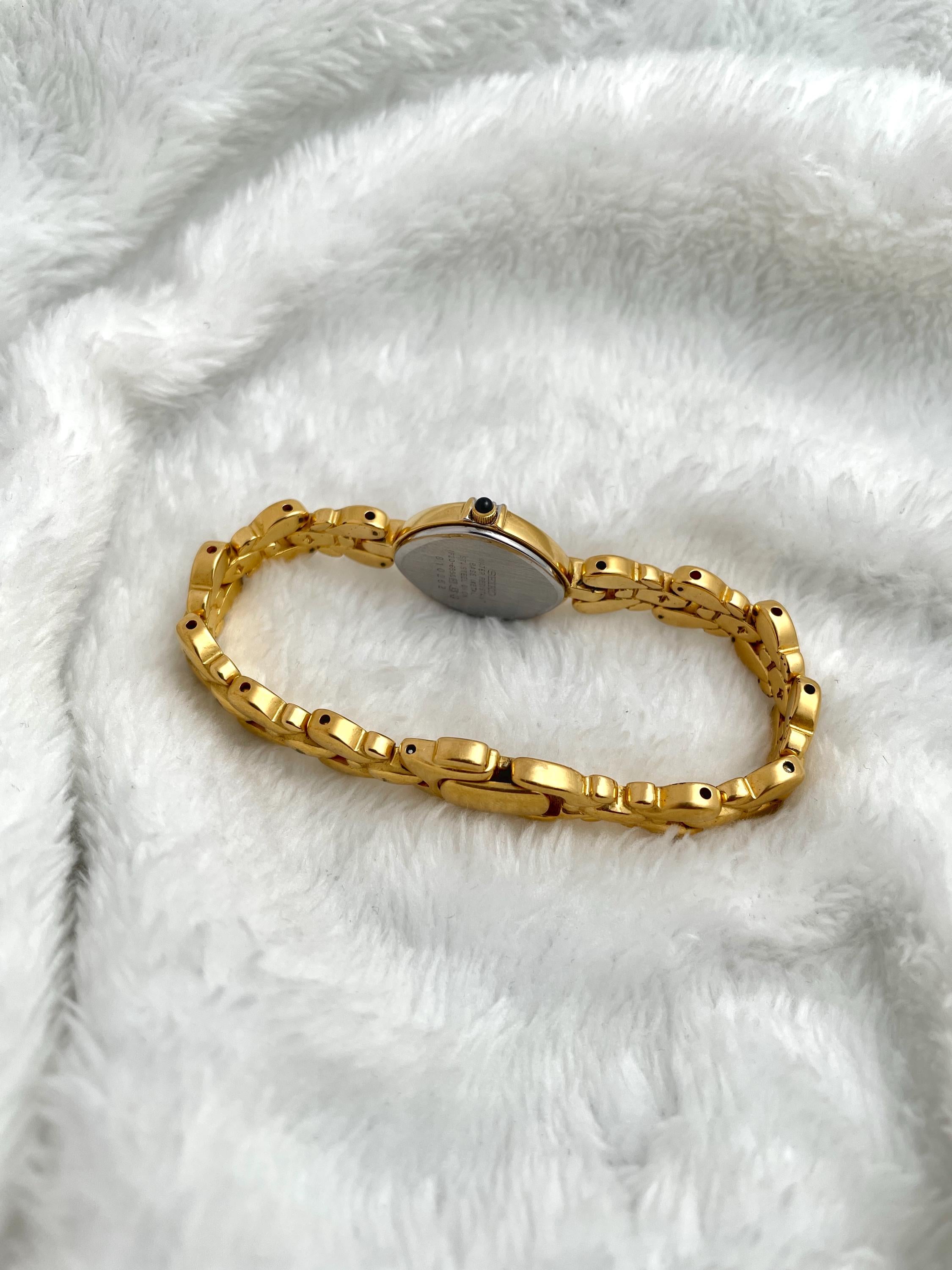 Seiko Ruby Gemstones Dainty Gold Tone