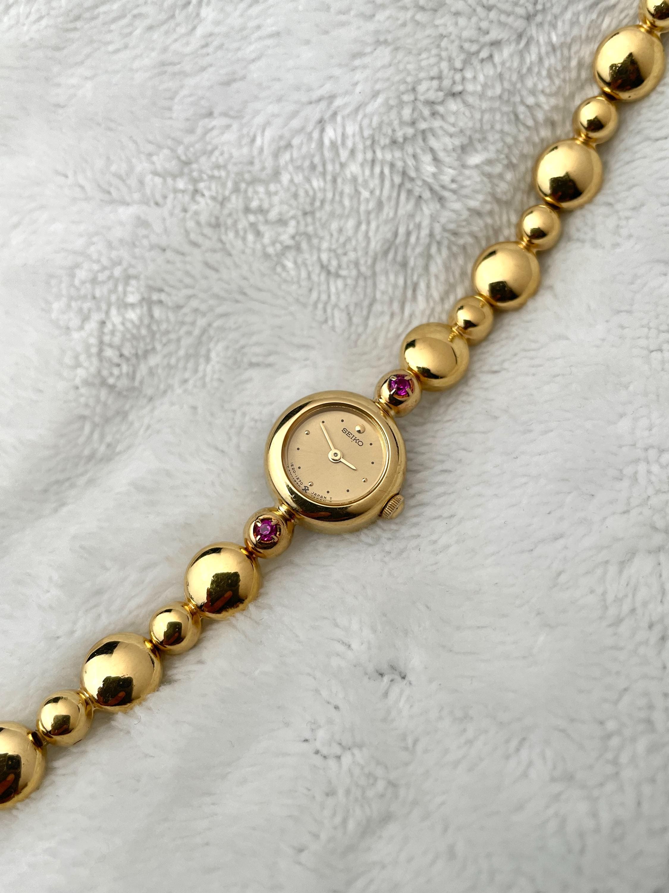Seiko Gold Dainty with Rubies