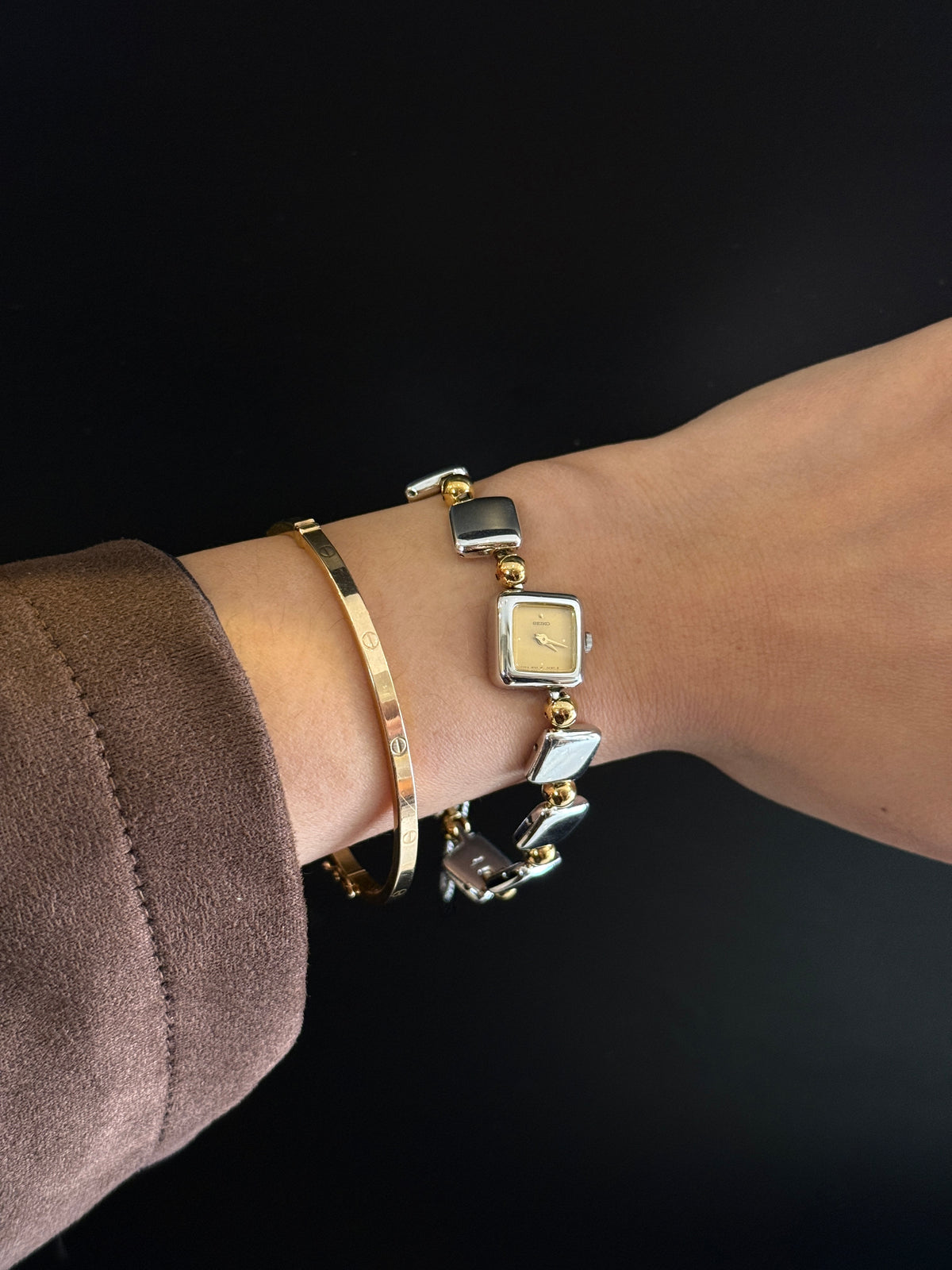 Seiko Two-Tone Square Bracelet