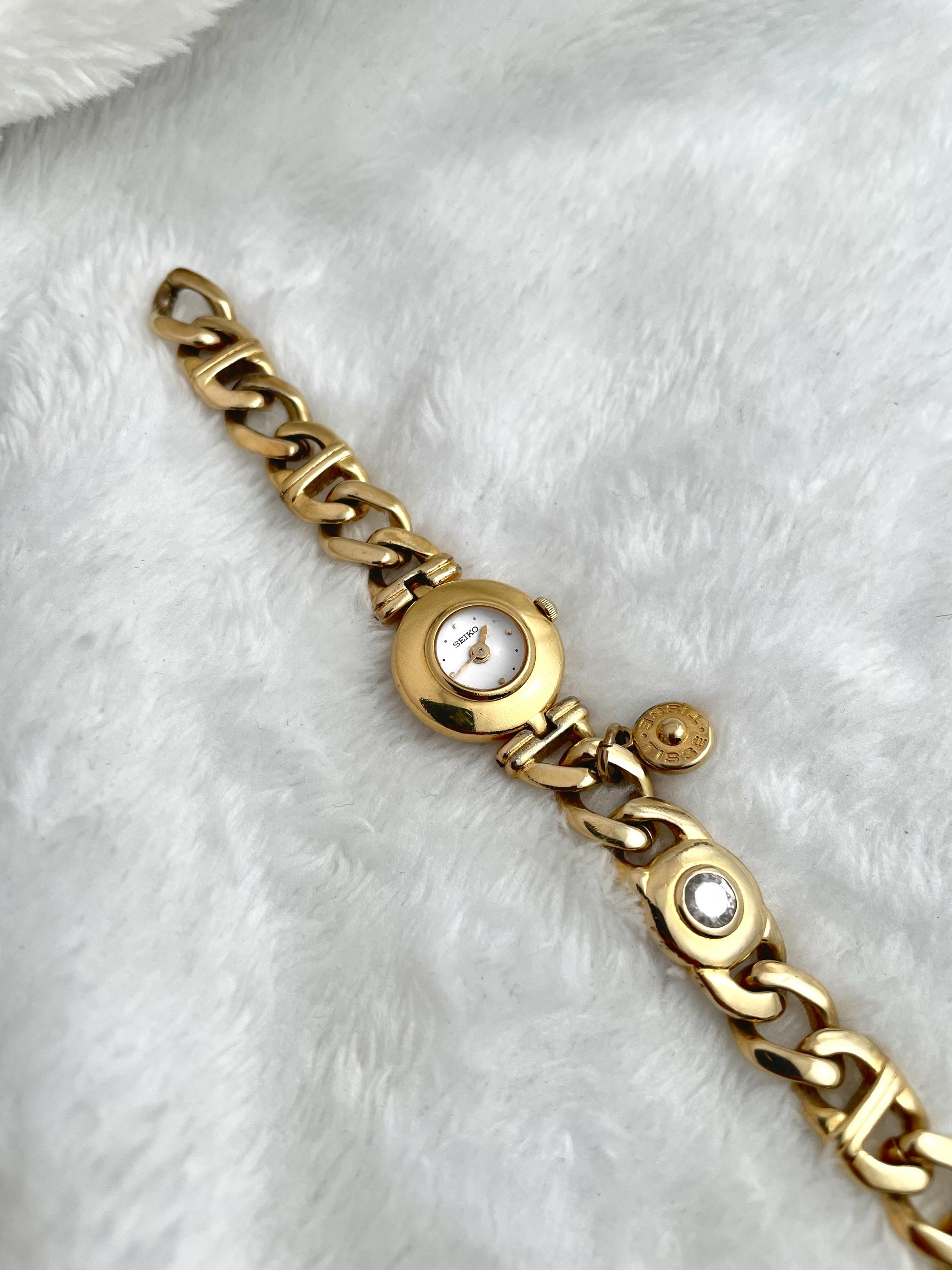 Vintage 80's Seiko Tisse Diamond Gold Tone 1e20 0750