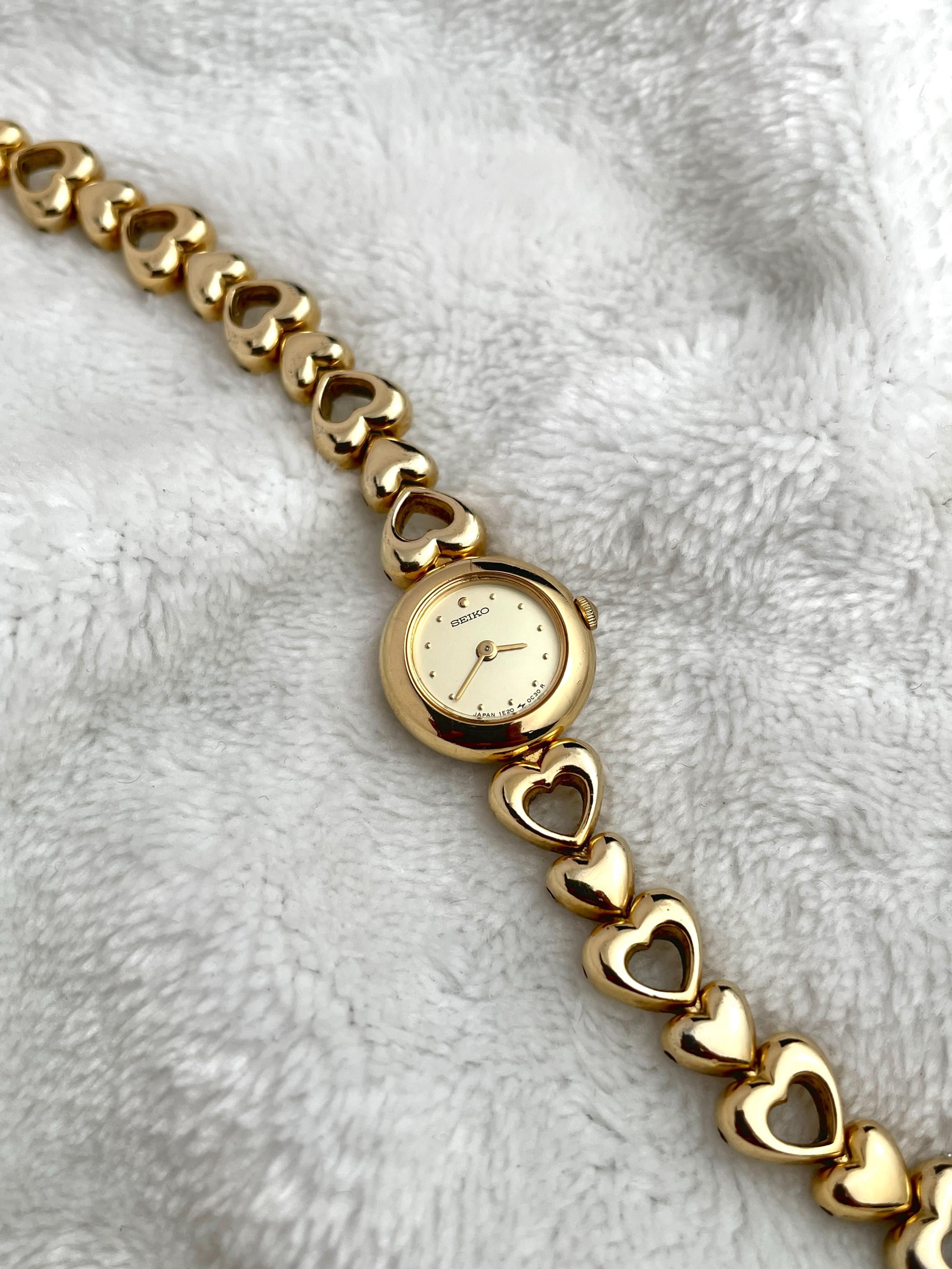 Seiko Gold Tone Heart Bracelet.