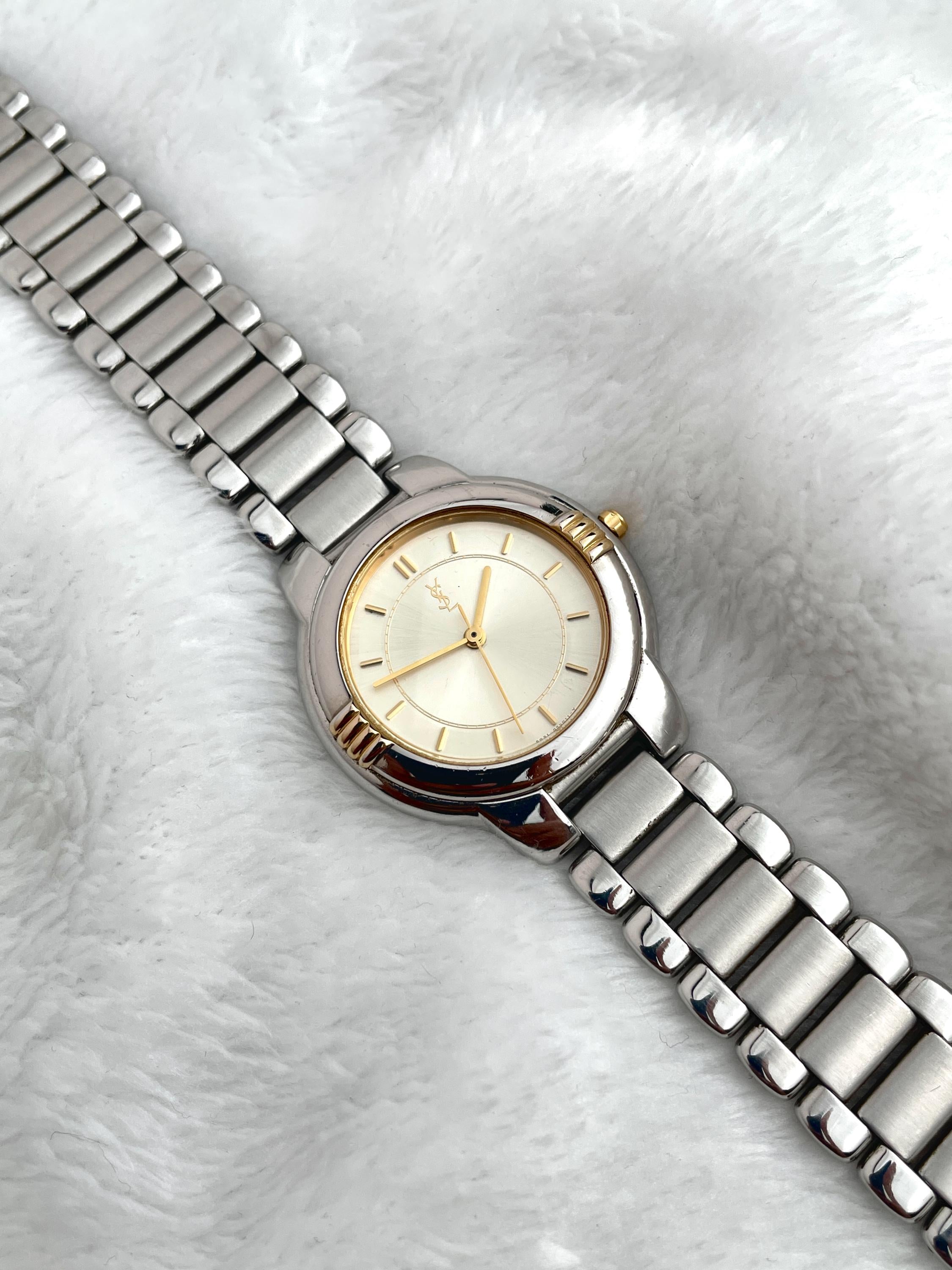 Saint Laurent Ysl Silver Tone