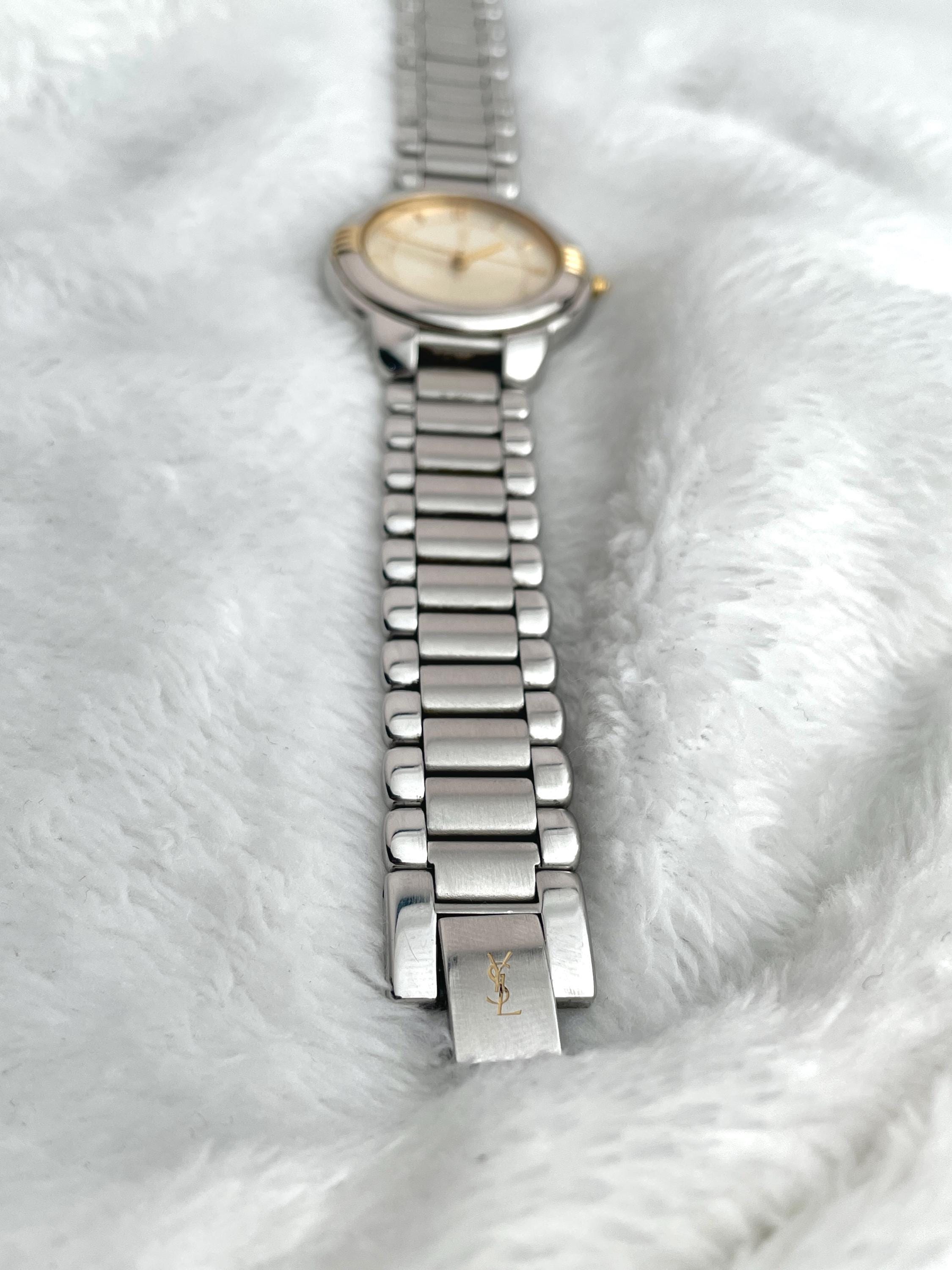 Saint Laurent Ysl Silver Tone