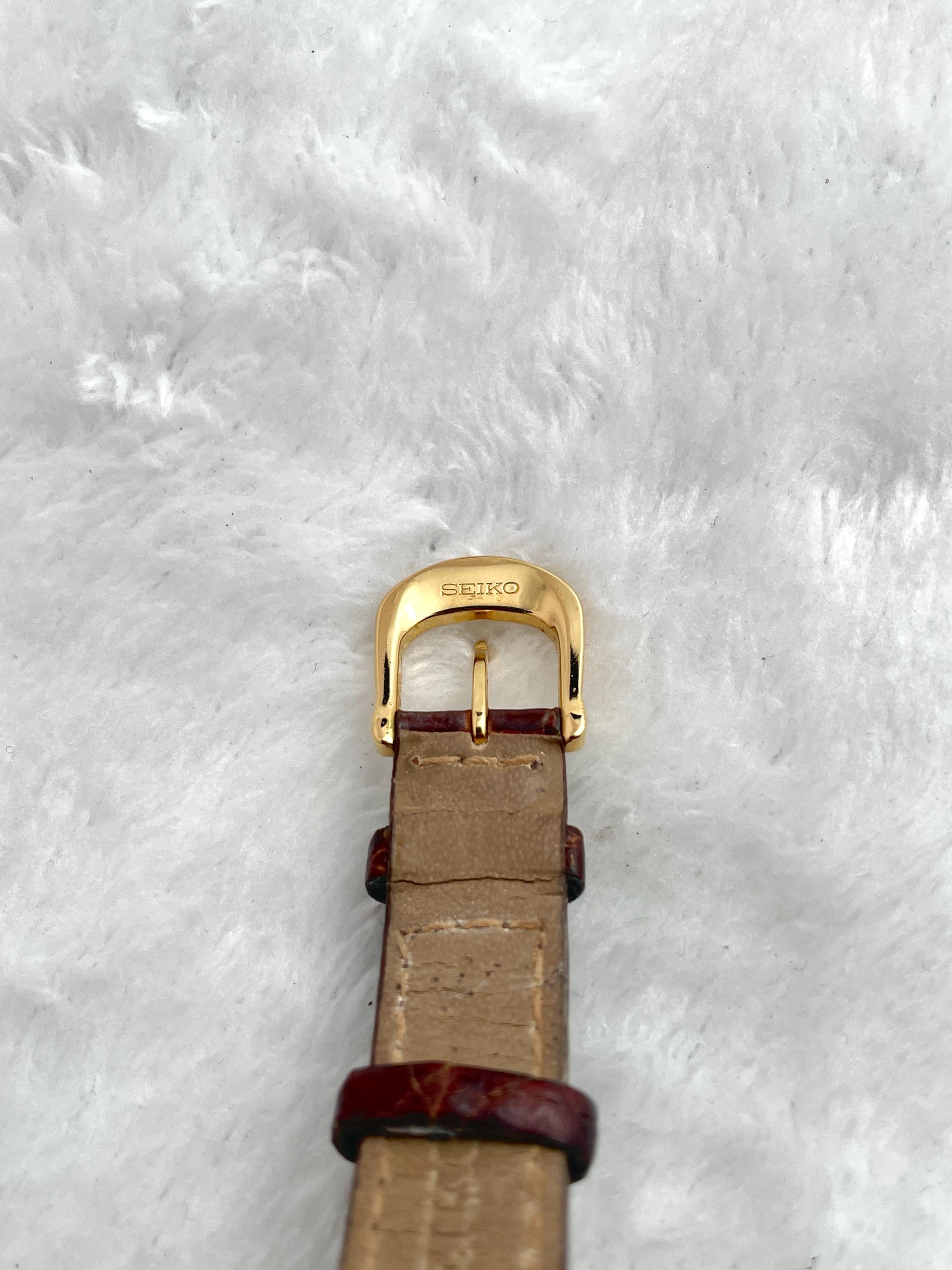 Vintage Seiko Noie Dual Time Leather Strap