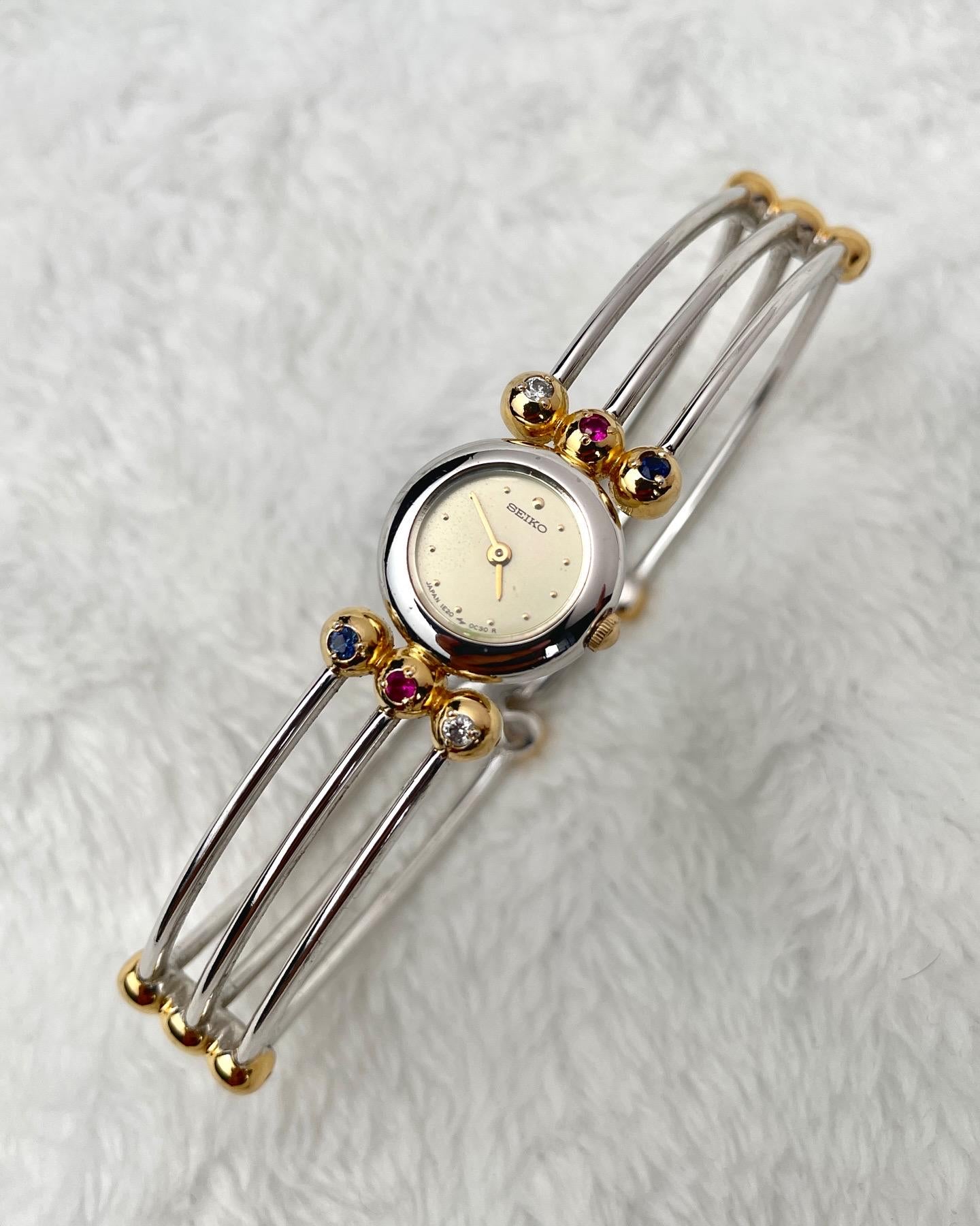 Seiko Two-tone Bangle Gemstone