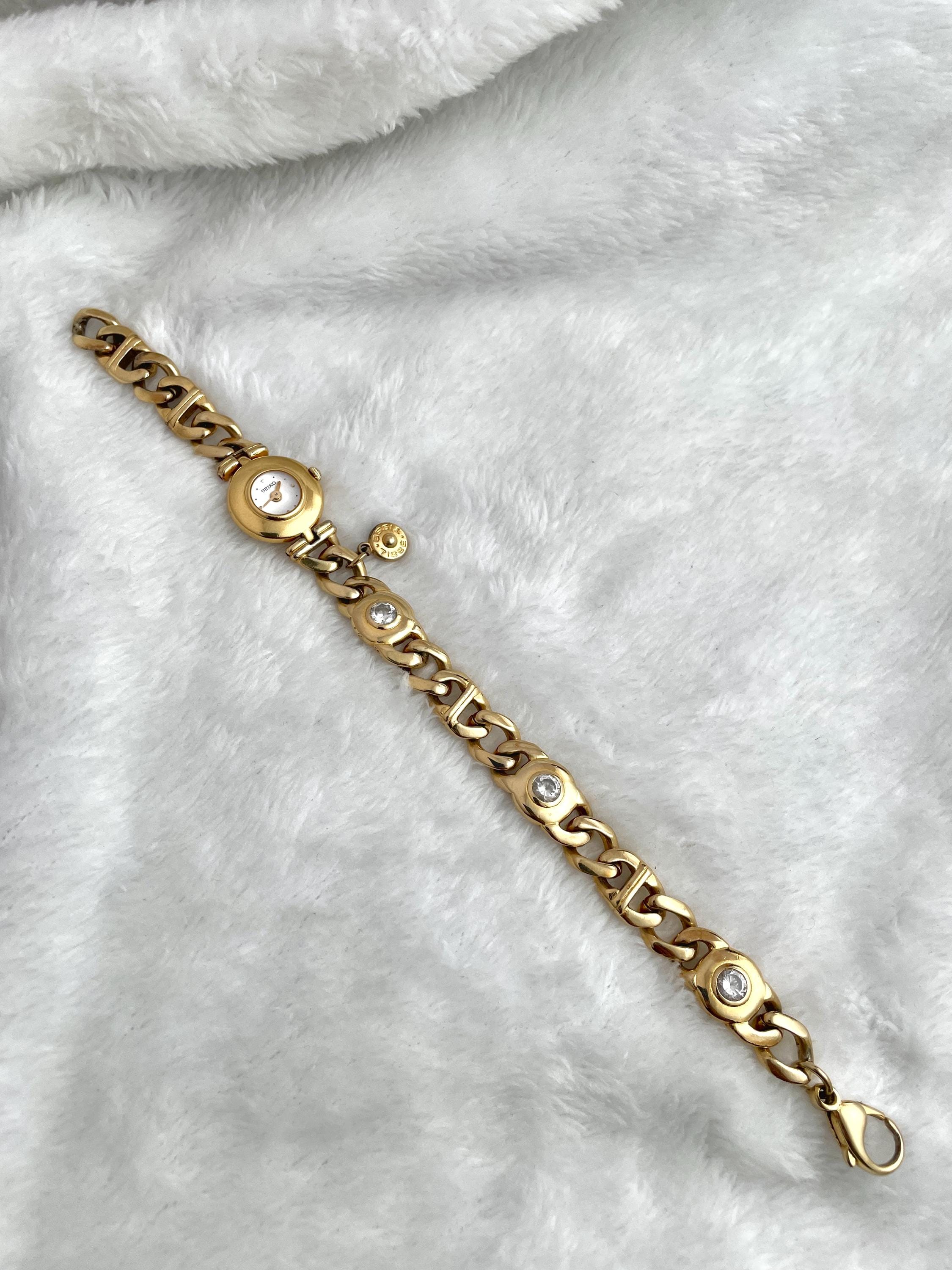 Vintage 80's Seiko Tisse Diamond Gold Tone 1e20 0750
