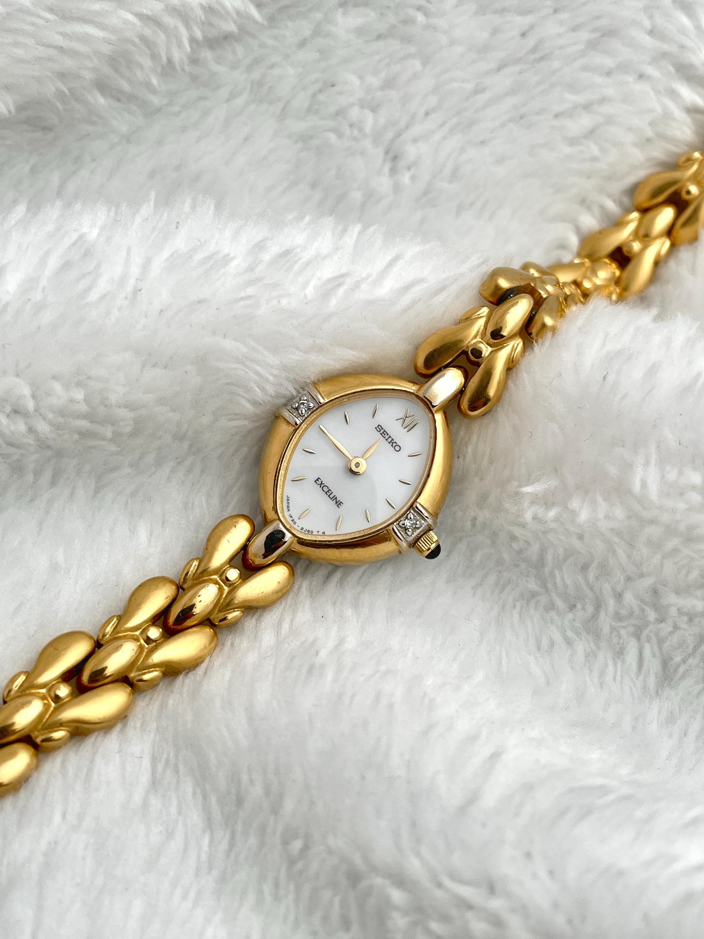 Seiko Ruby Gemstones Dainty Gold Tone