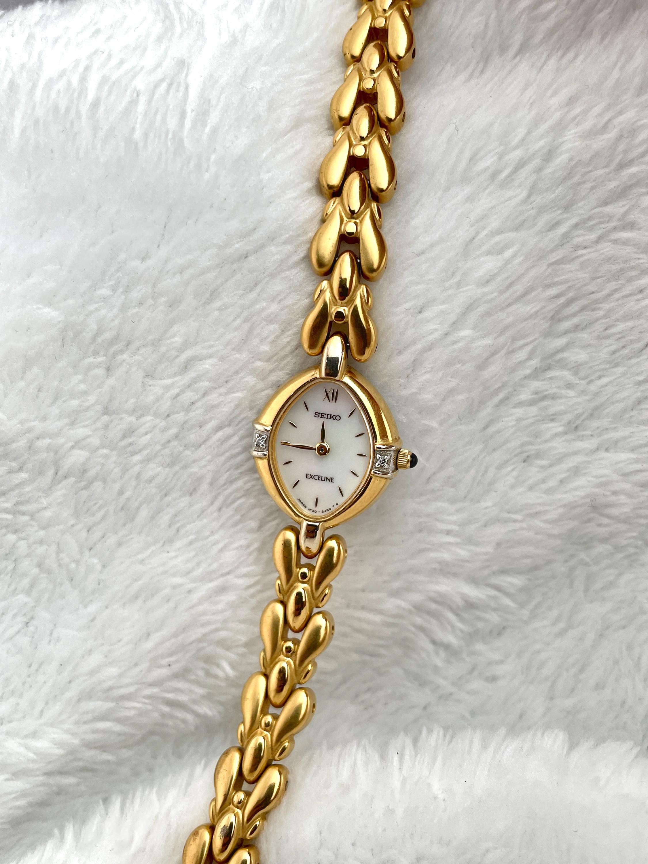 Seiko Ruby Gemstones Dainty Gold Tone