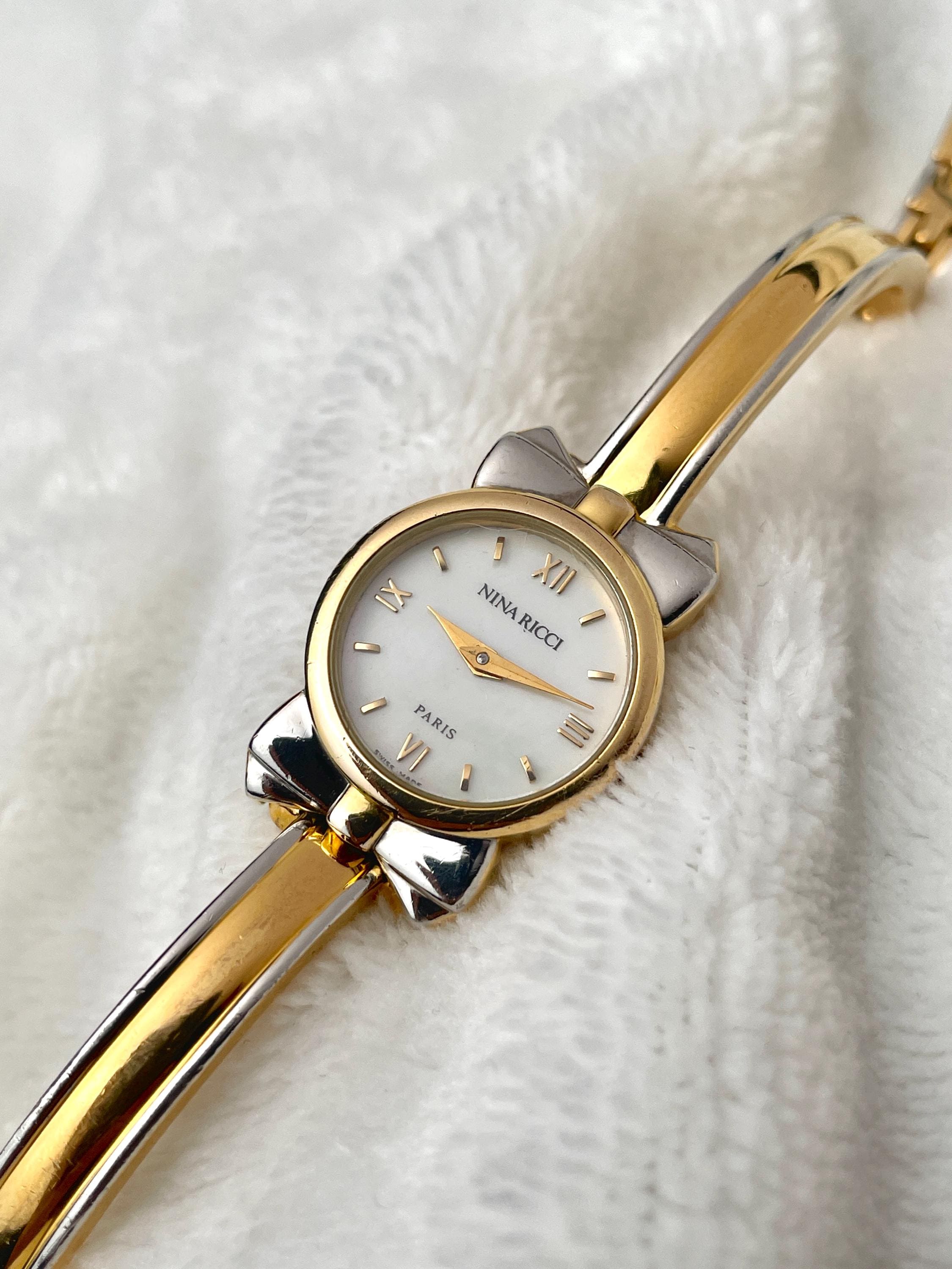 Nina Ricci Semi Bangle Two-tone Ribbon
