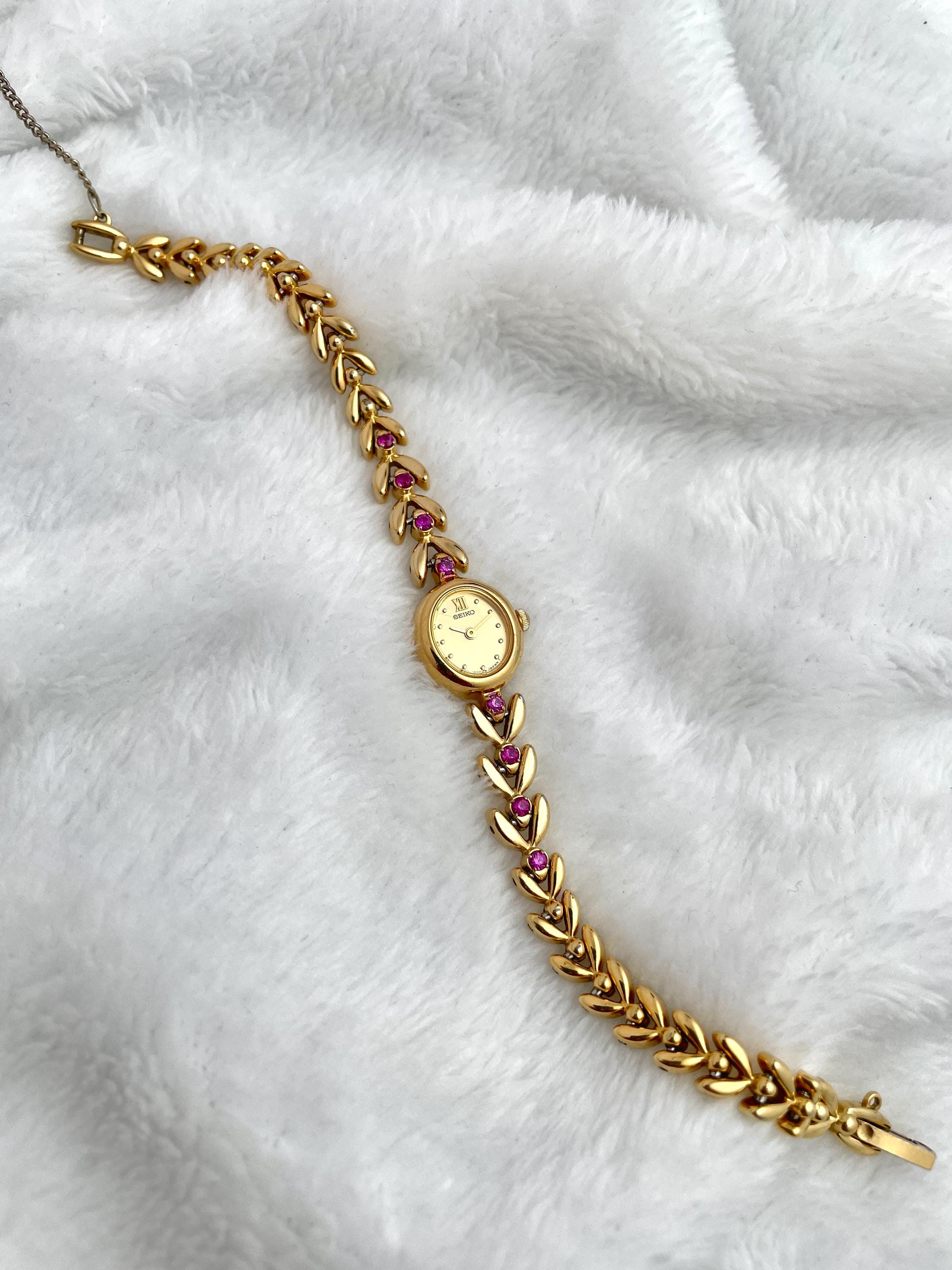 Rare Vintage Seiko Gold Dainty 8 Ruby
