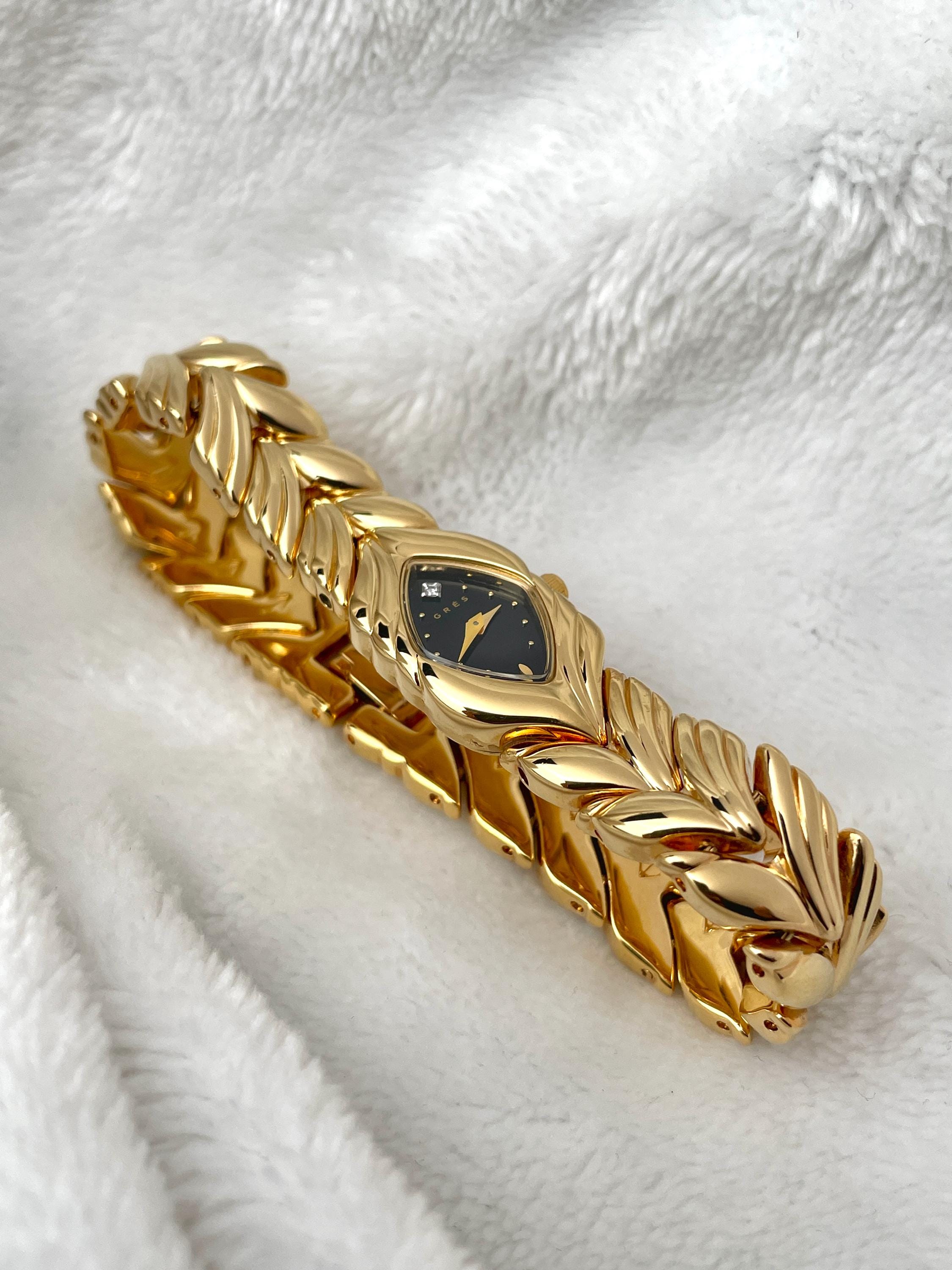 GRES Gold Tone Black Dial