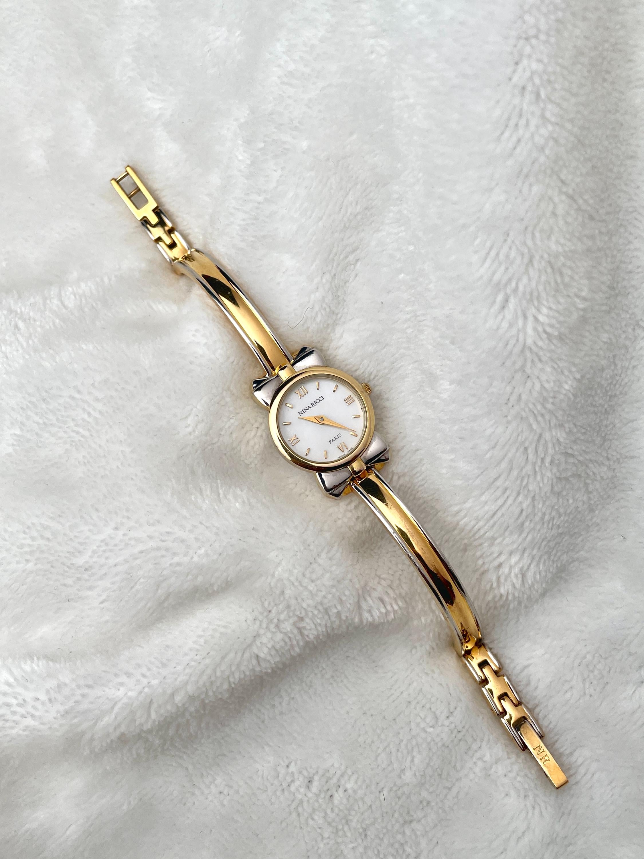Nina Ricci Semi Bangle Two-tone Ribbon
