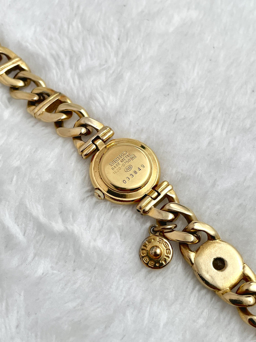 Vintage 80's Seiko Tisse Diamond Gold Tone 1e20 0750