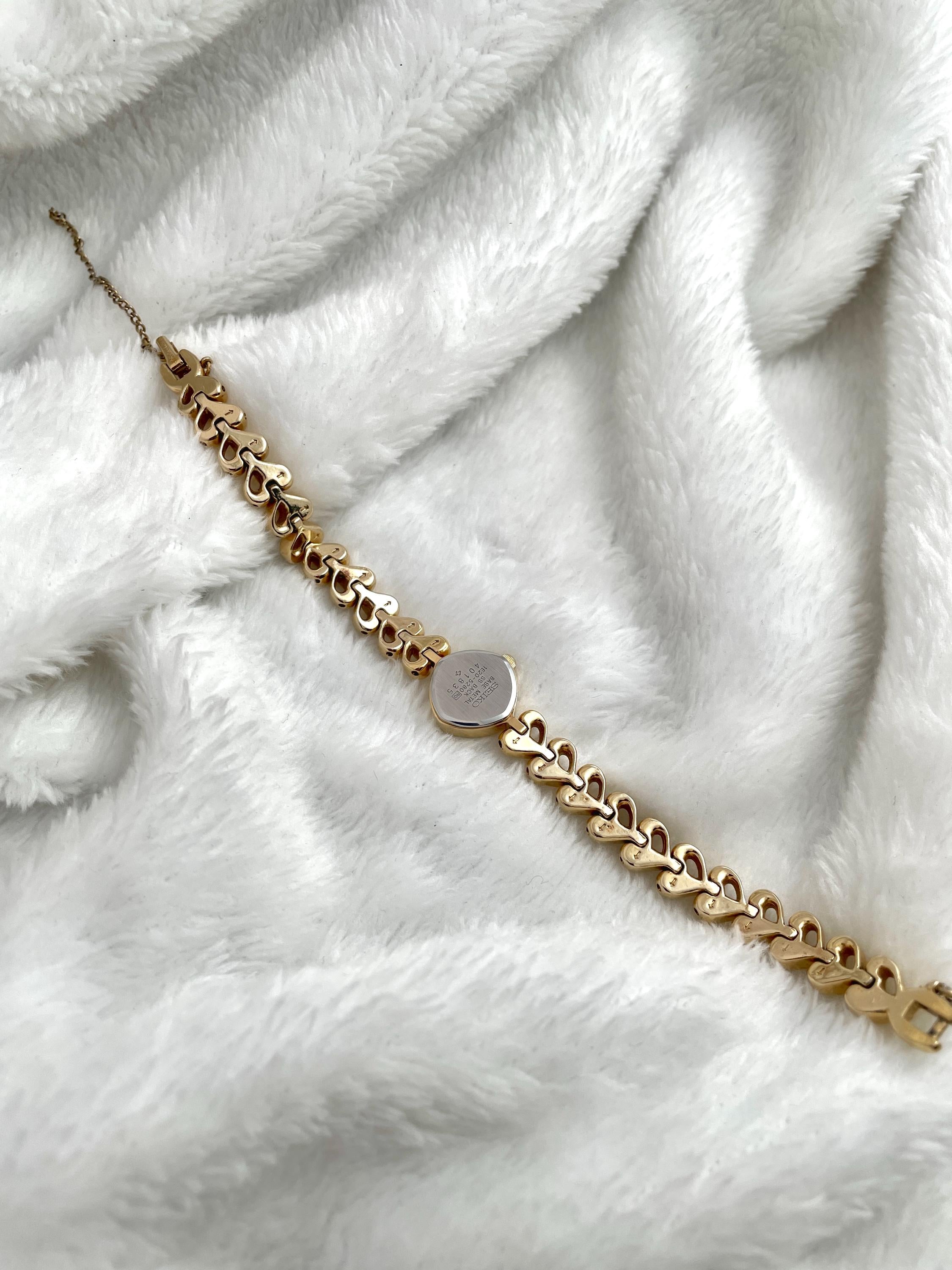 Seiko Gold Cusion Heart Bracelet