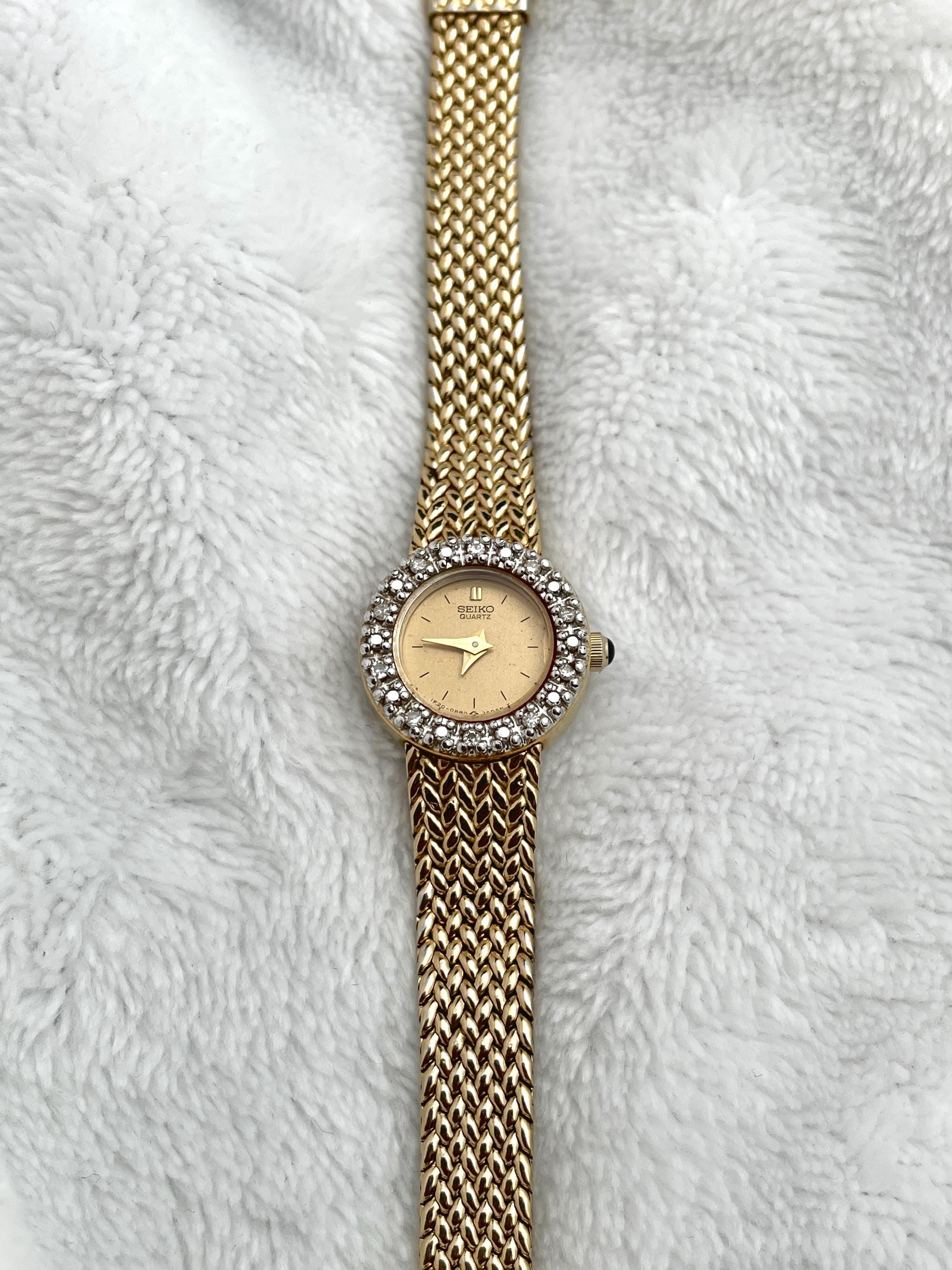 Seiko Gold Tone 10 Genuine Diamonds