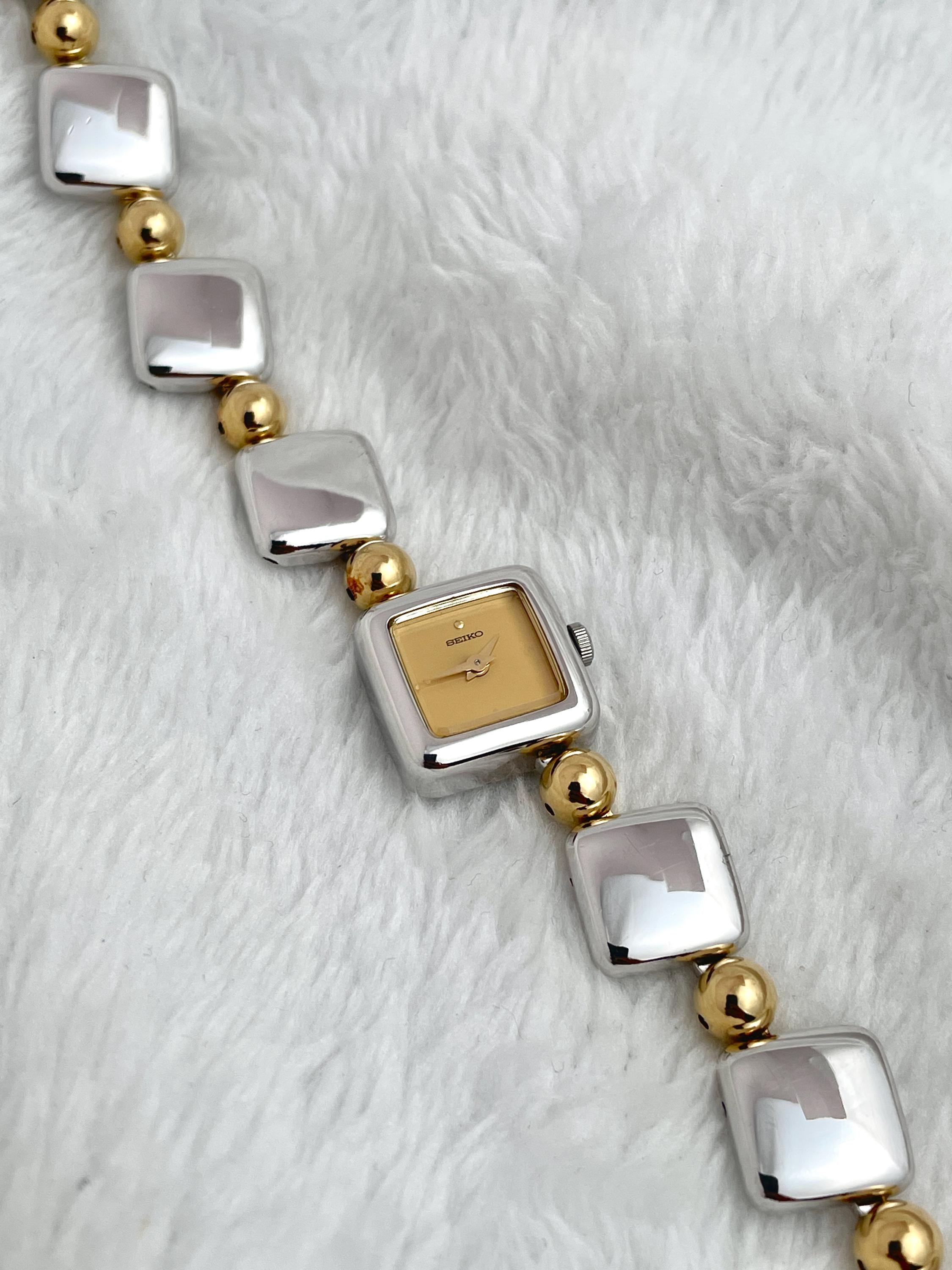 Seiko Two-tone Square Slantingly