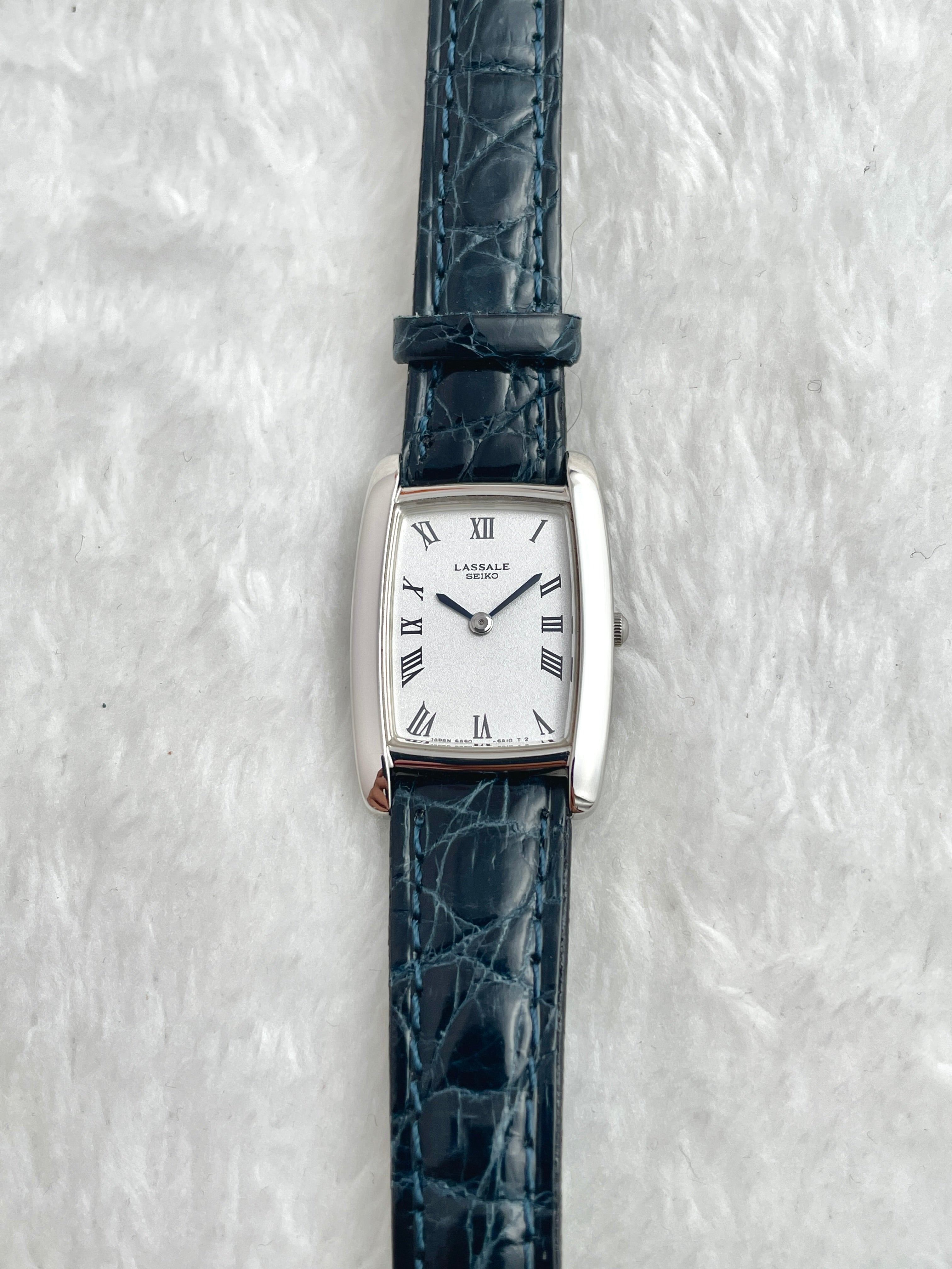 Vintage Seiko Lassale Roman Index Leather Strap