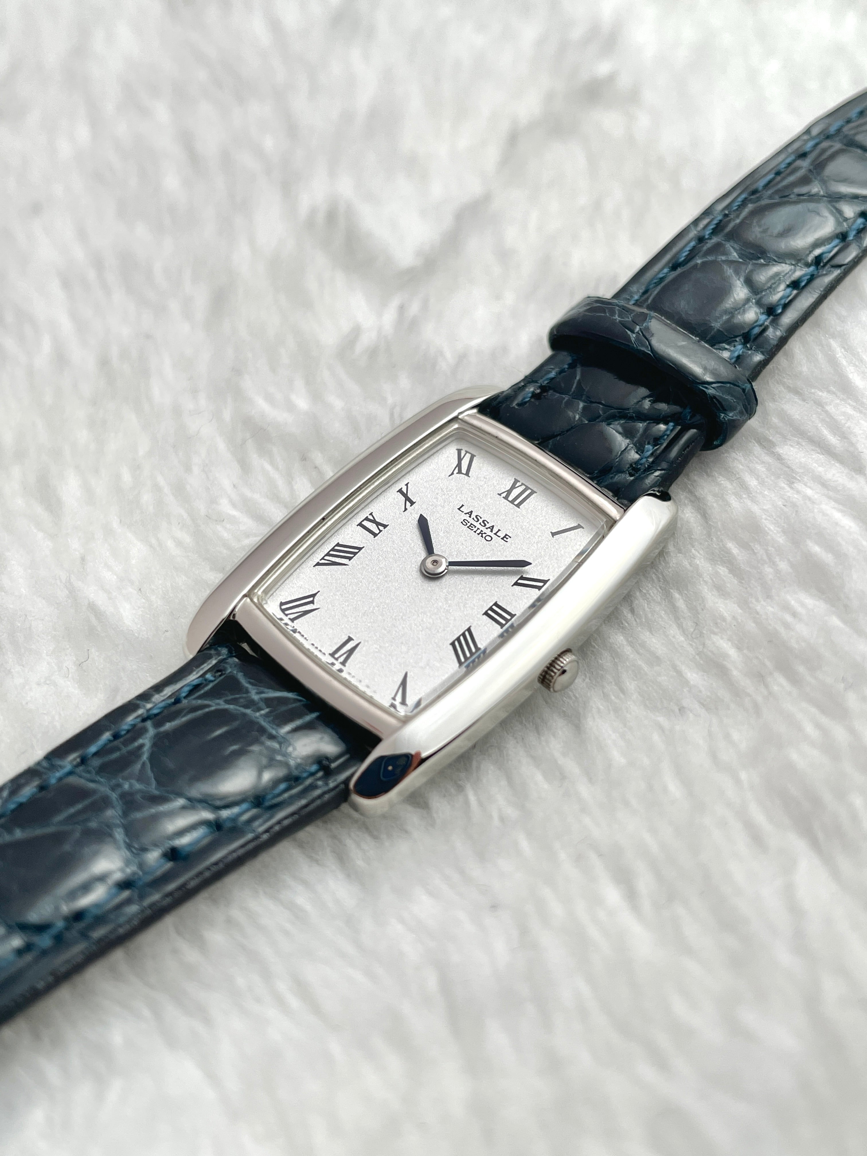 Vintage Seiko Lassale Roman Index Leather Strap