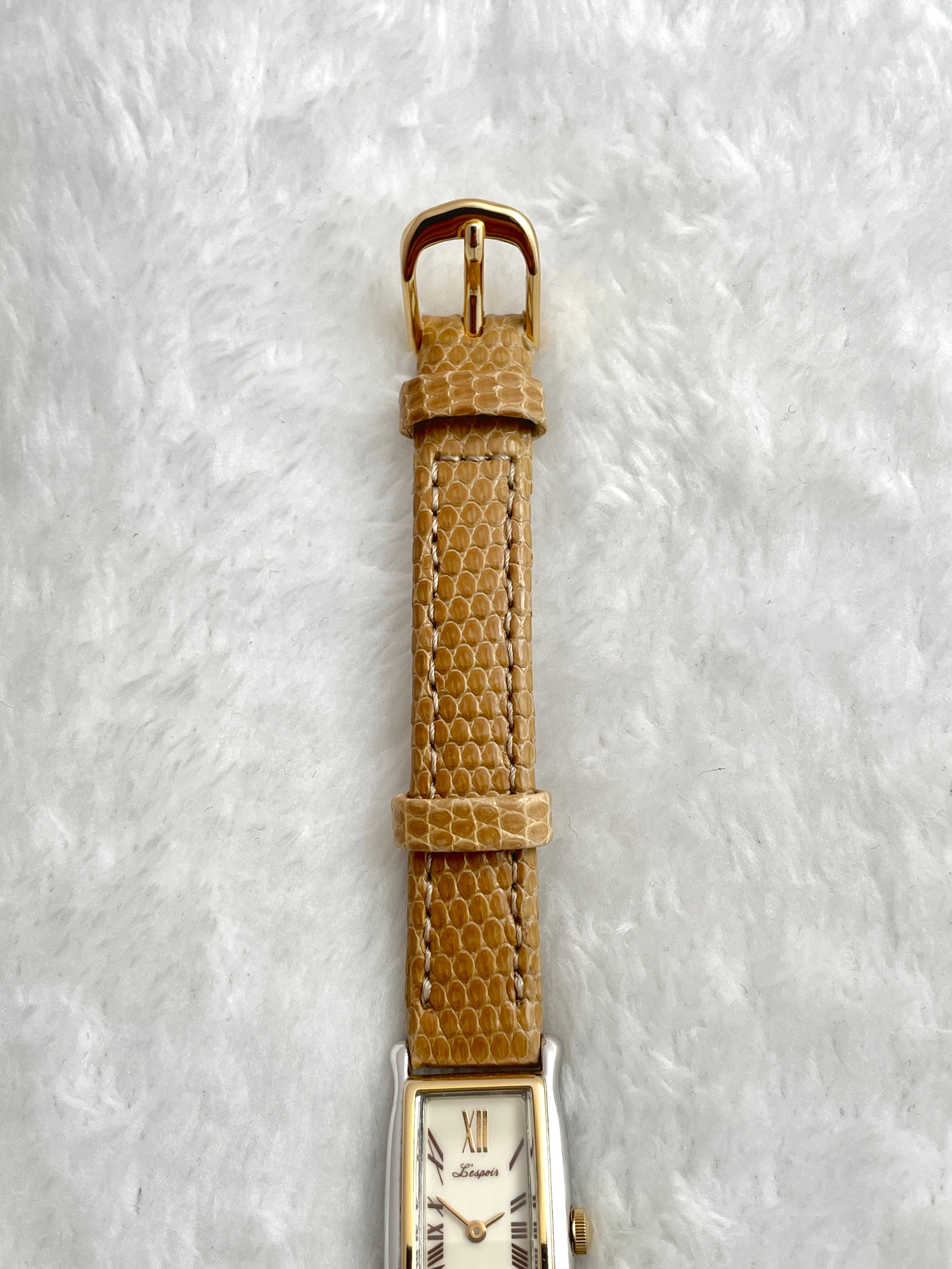 Seiko Lespoir Leather Strap Two-tone Square