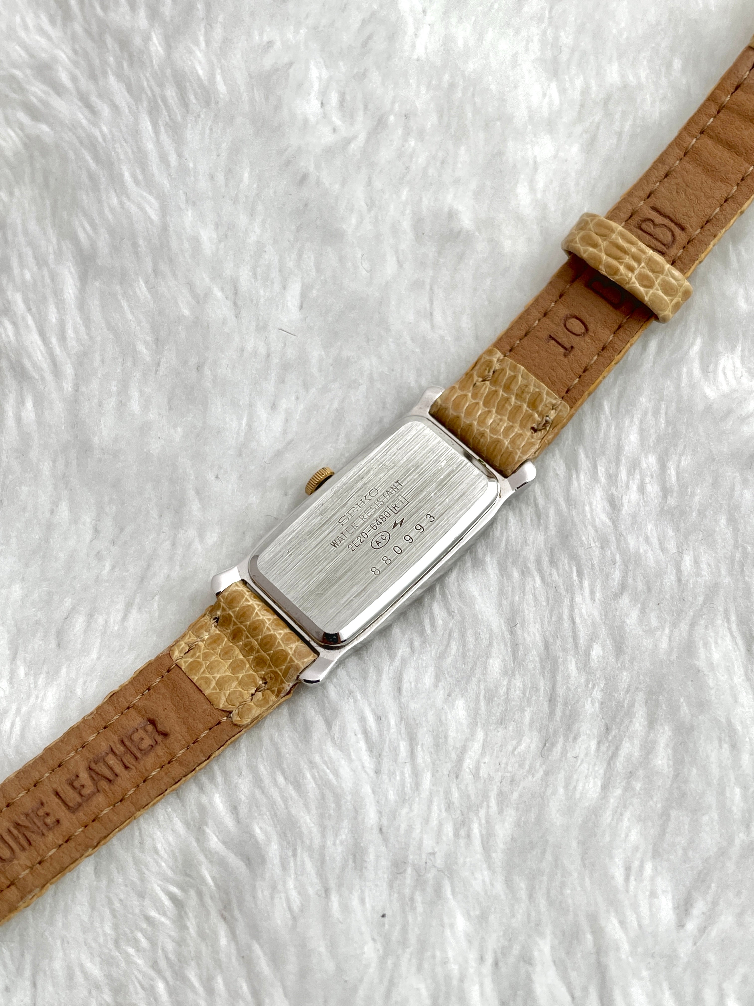 Seiko Lespoir Leather Strap Two-tone Square