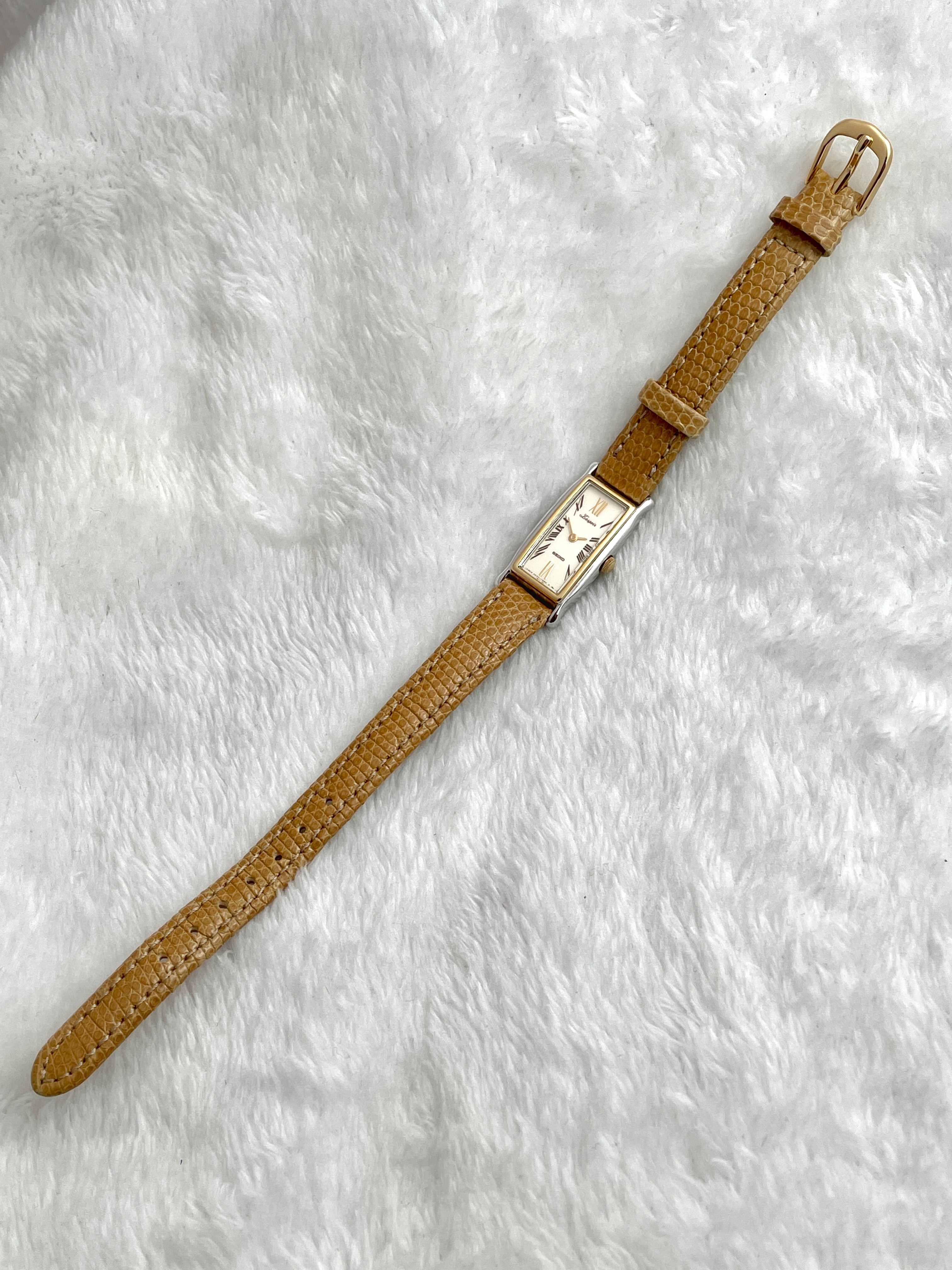 Seiko Lespoir Leather Strap Two-tone Square