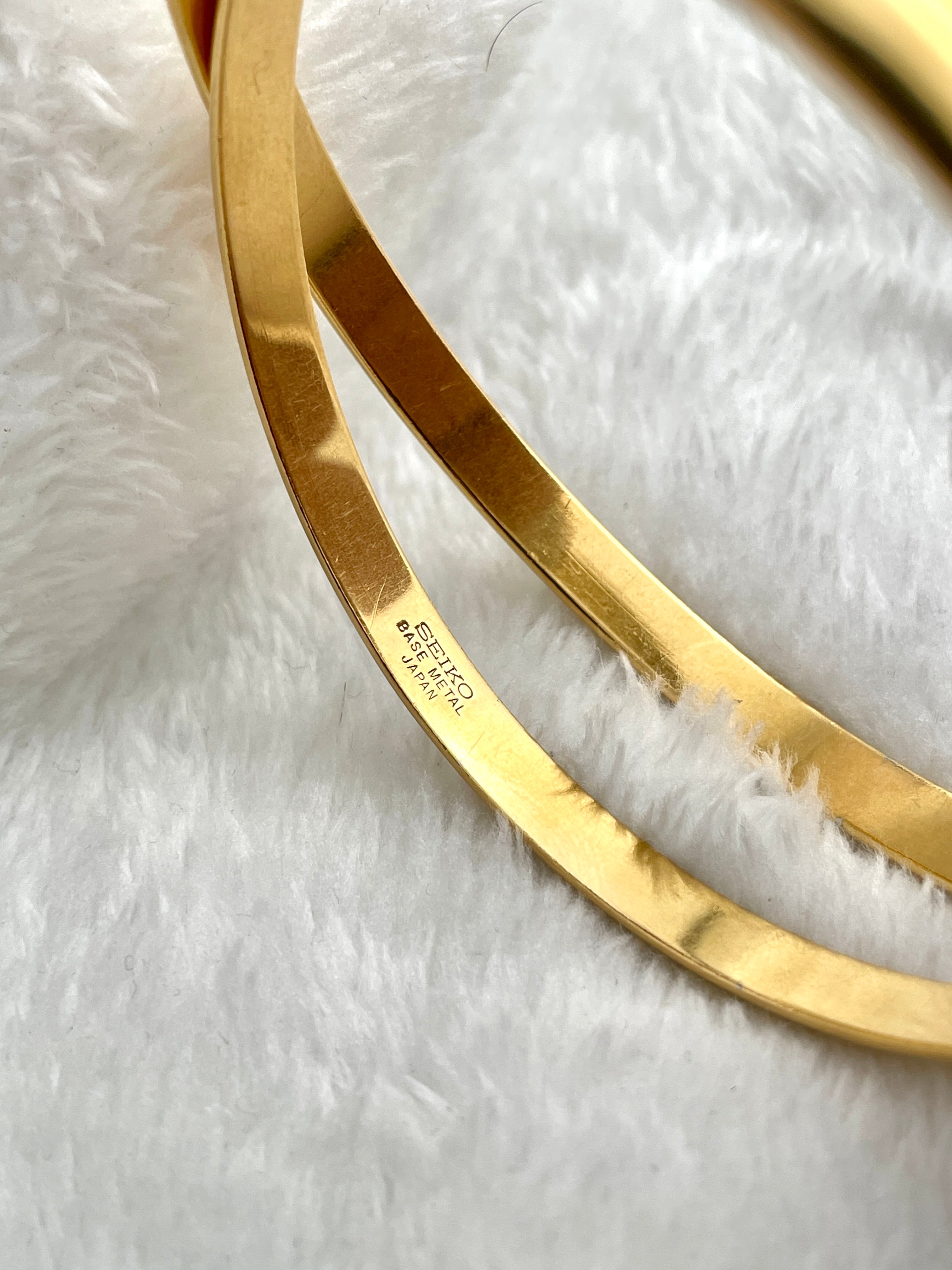 Rare 90s Seiko Double Bangle Gold