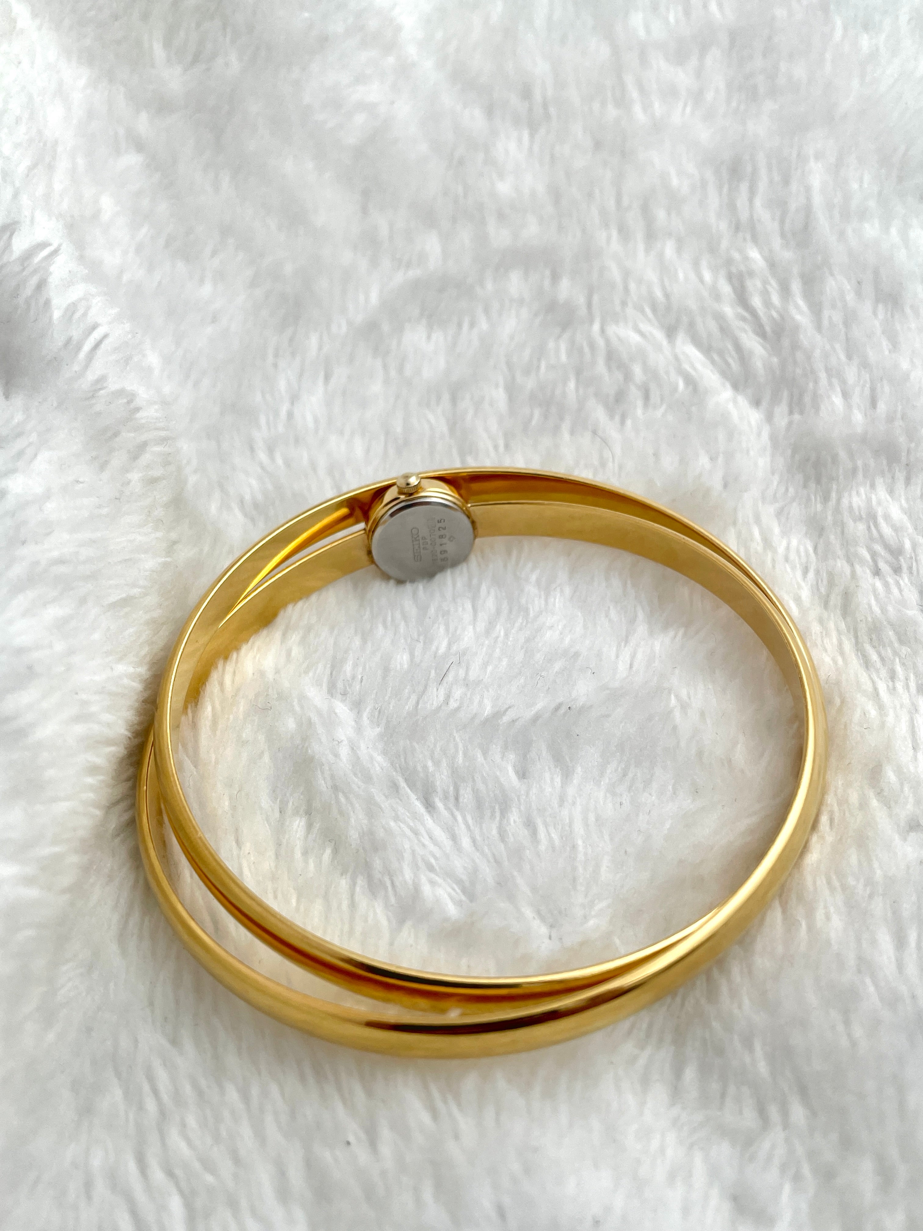 Rare 90s Seiko Double Bangle Gold