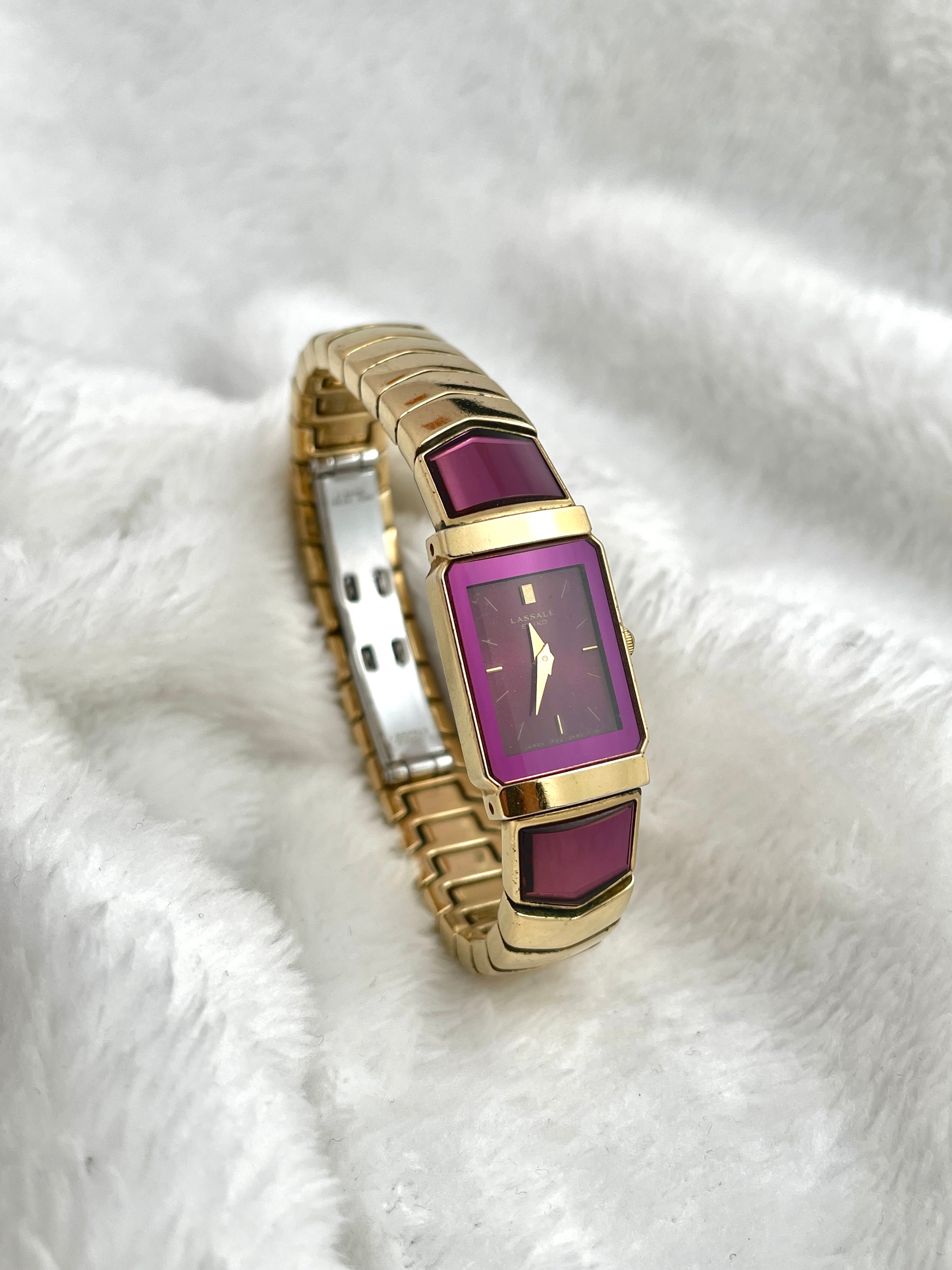 1984 Seiko LASALLE QZ Gold Tone Purple Dial