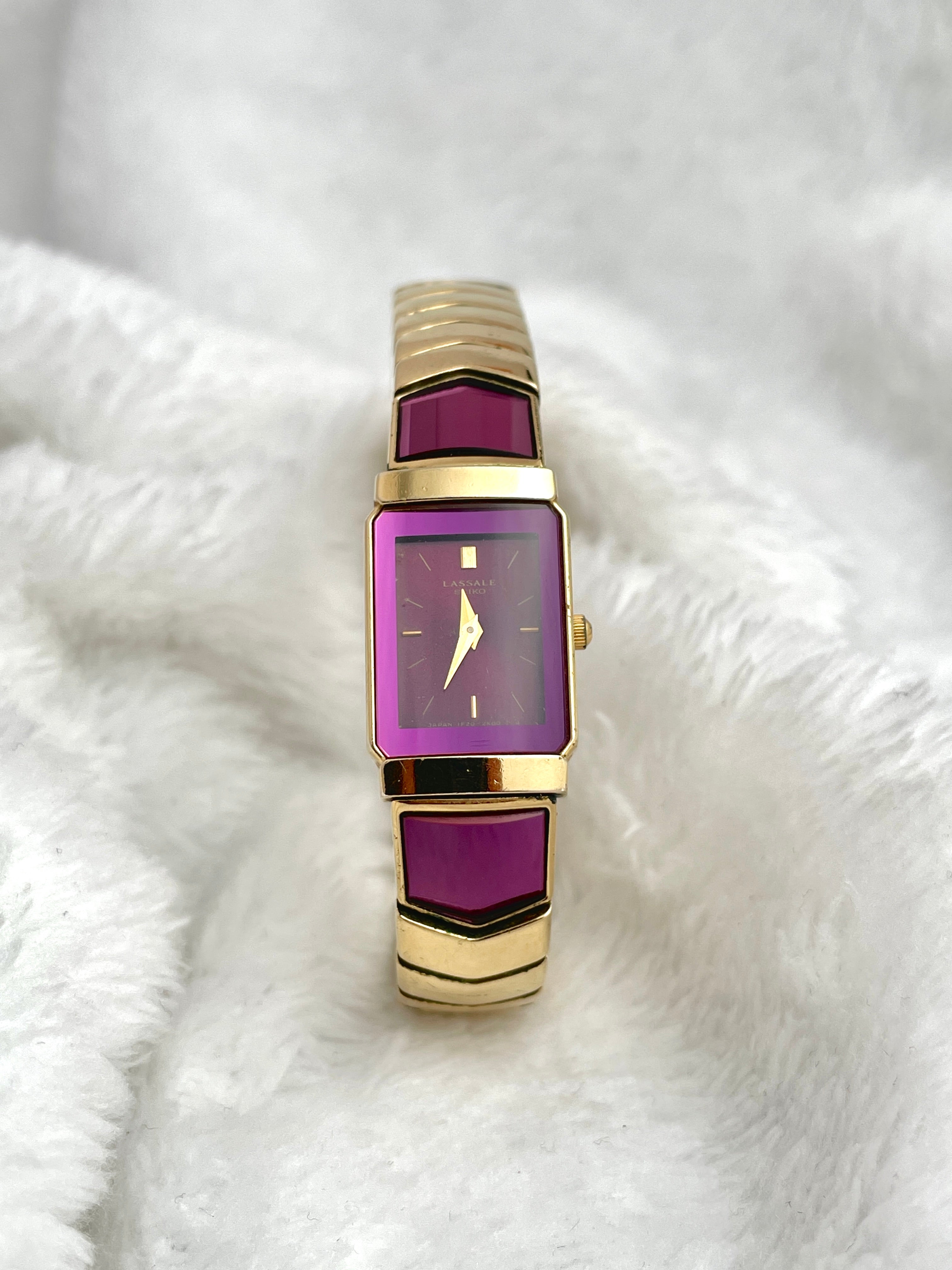1984 Seiko LASALLE QZ Gold Tone Purple Dial