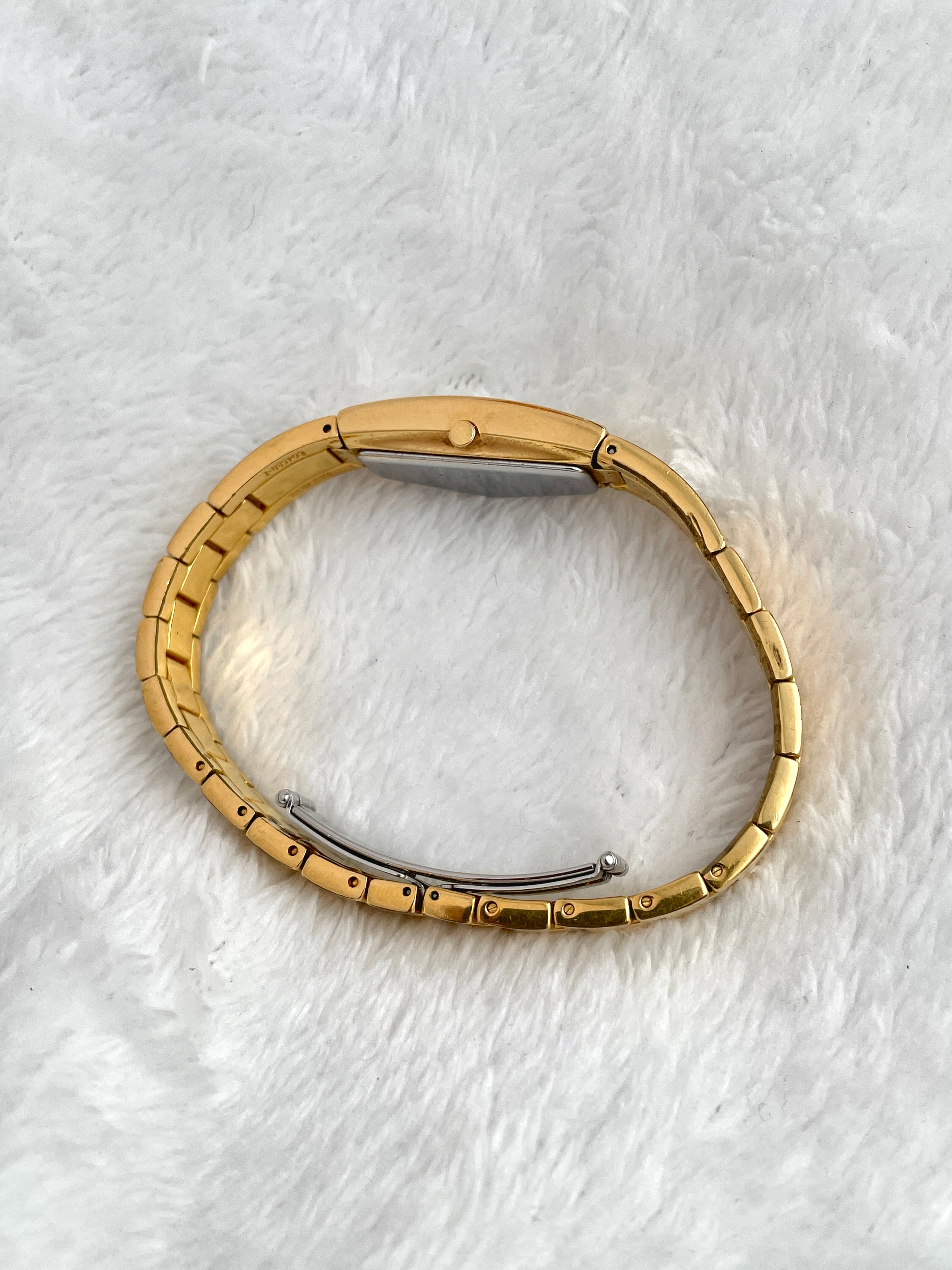 90s Seiko LASSALE Half Moon Gold Tone Black Dial