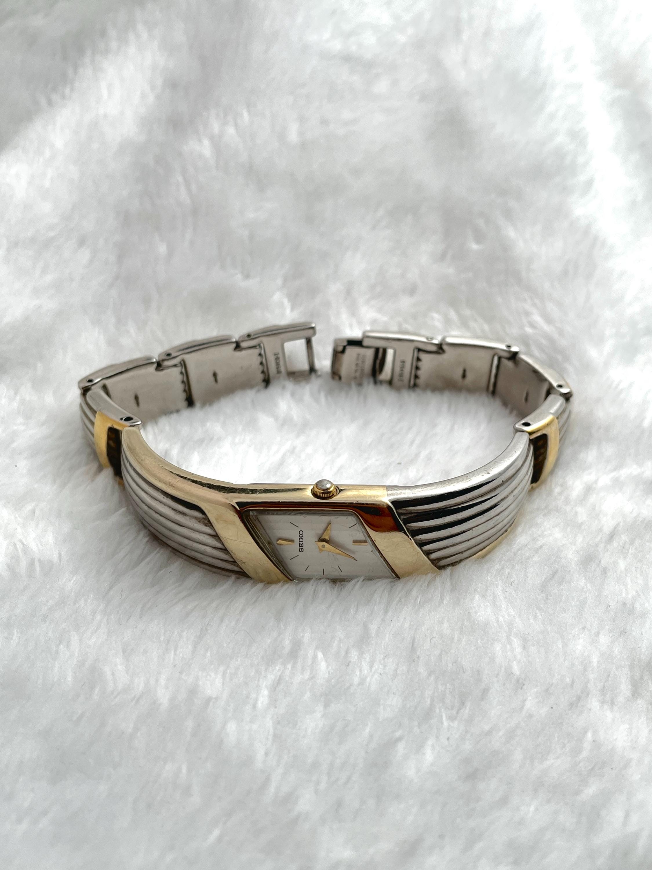 Rare Seiko Two-tone Semi Bangle Watch Two-tone 1F20-6F20