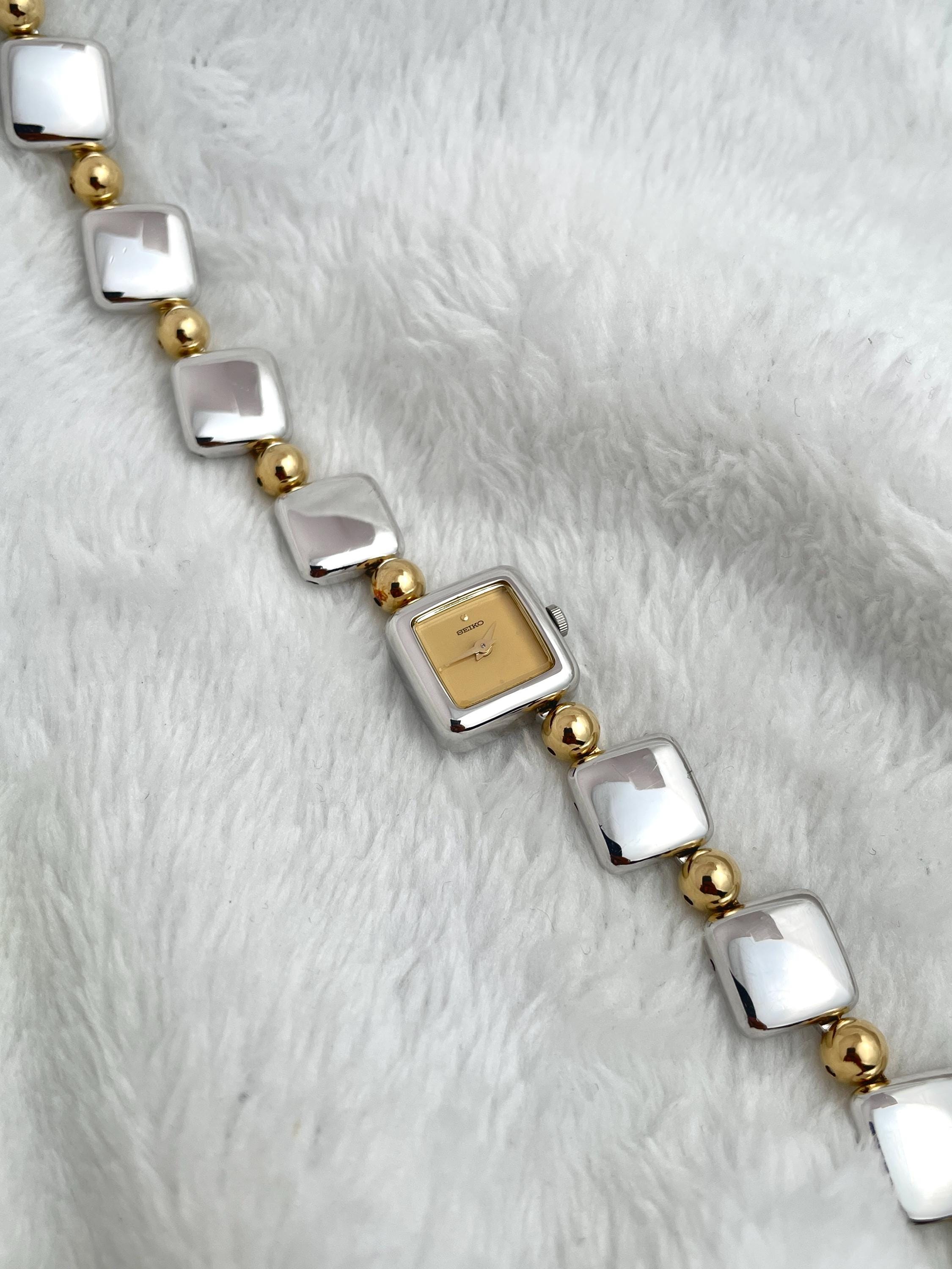 Seiko Two-tone Square Slantingly