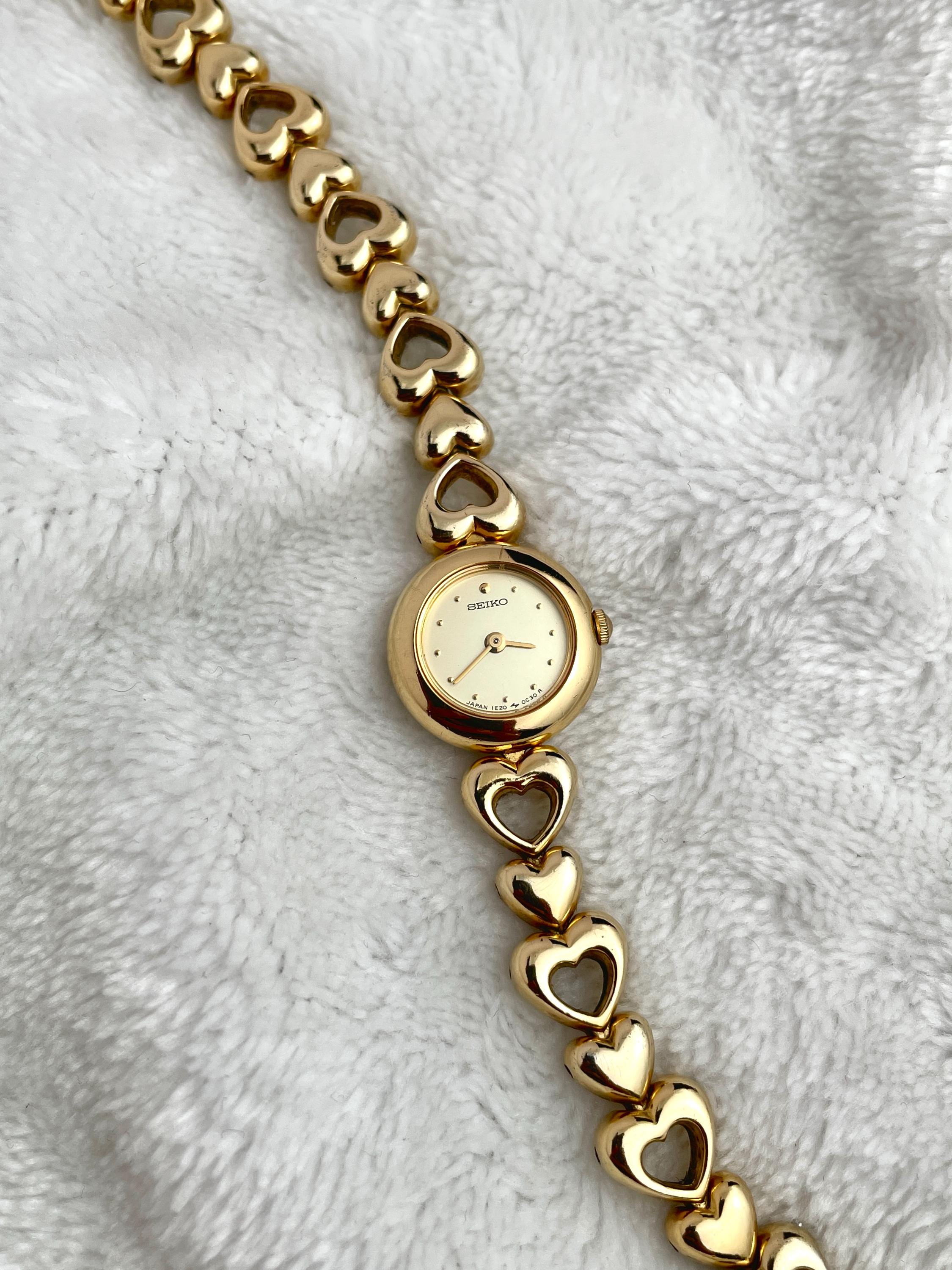 Seiko Gold Tone Heart Bracelet.
