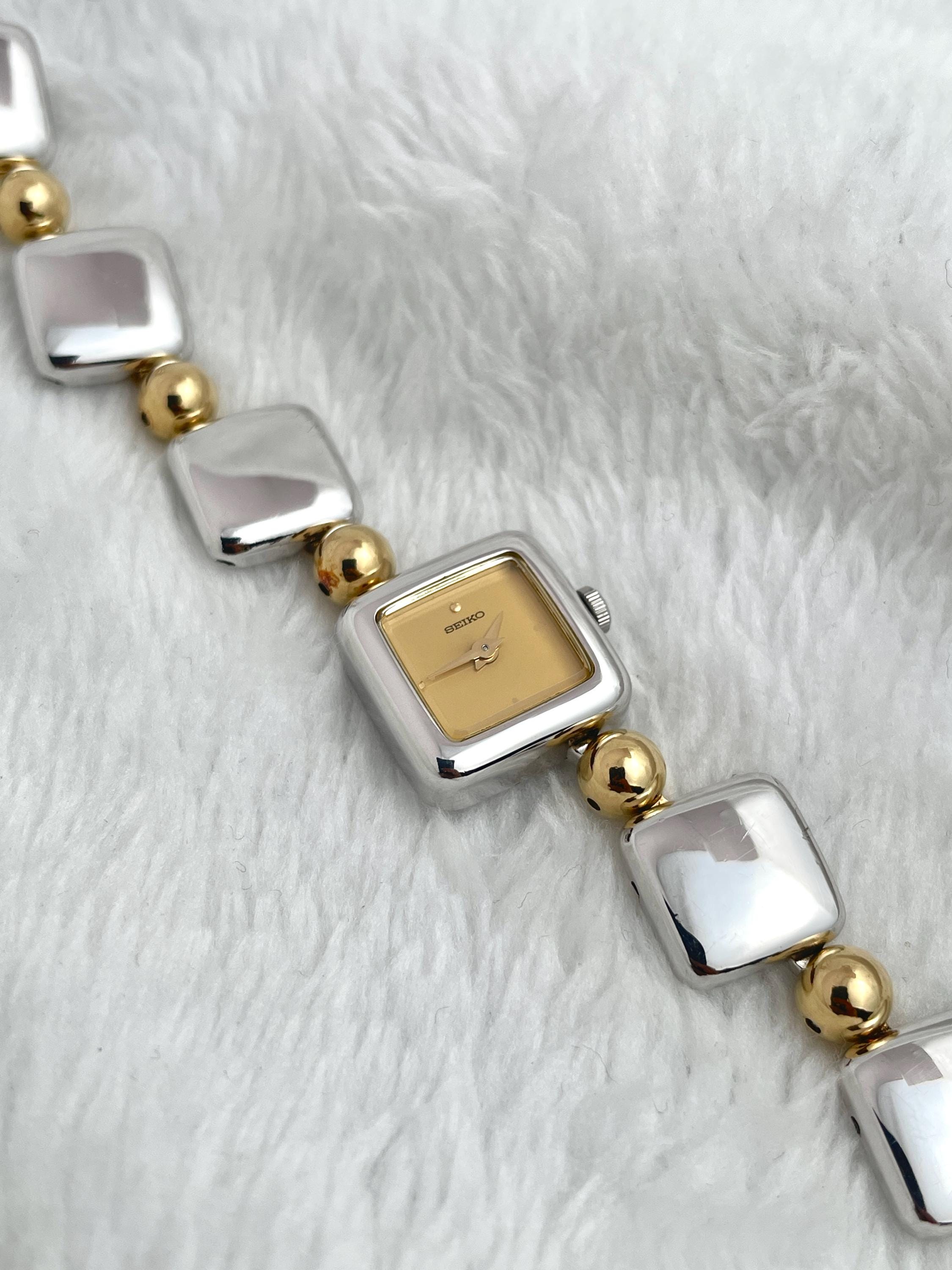 Seiko Two-tone Square Slantingly