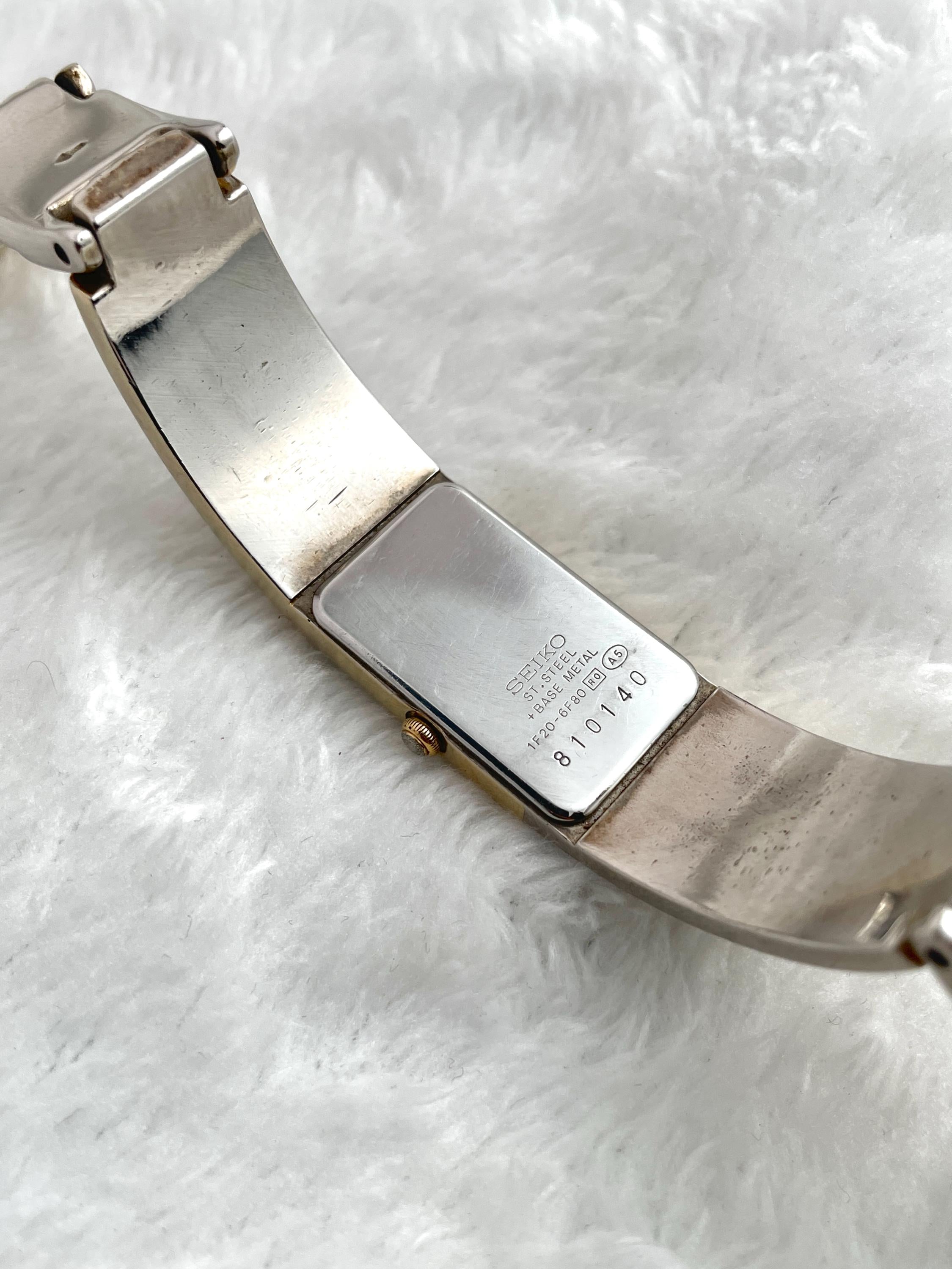 Rare Seiko Two-tone Semi Bangle Watch Two-tone 1F20-6F20