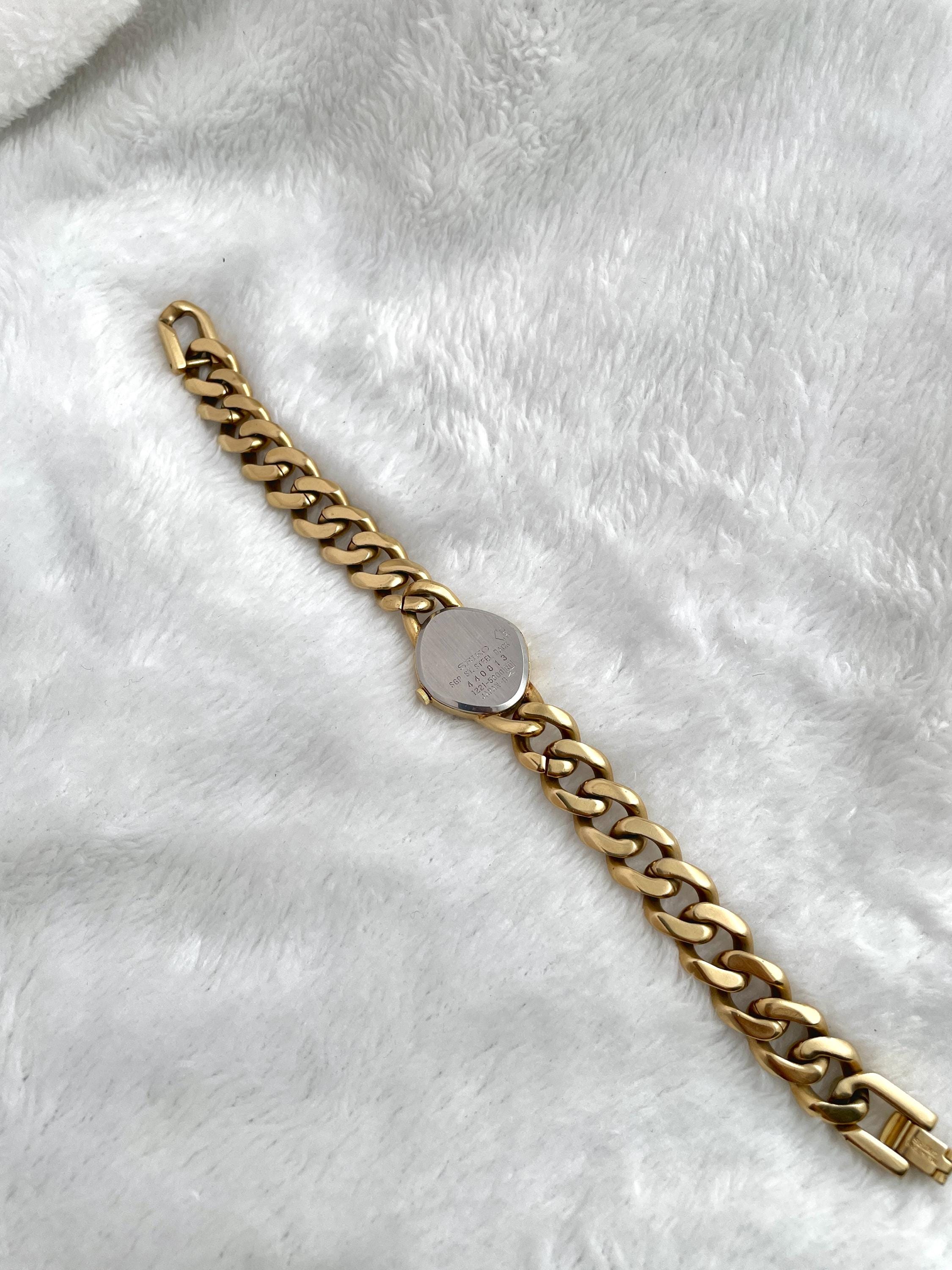 Vintage Seiko Gold Matte Chain 1421-5470 Quartz women Watch