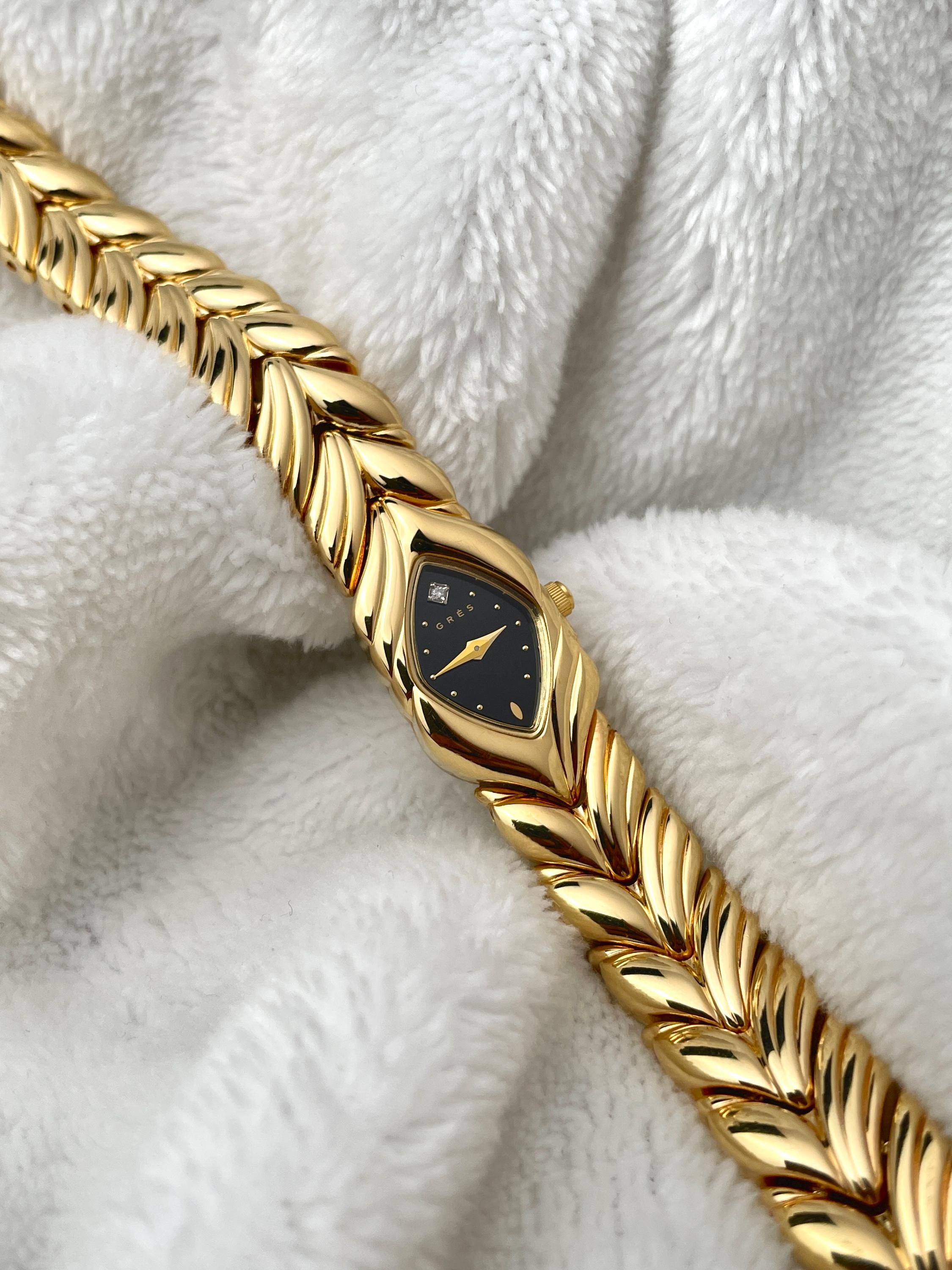 GRES Gold Tone Black Dial