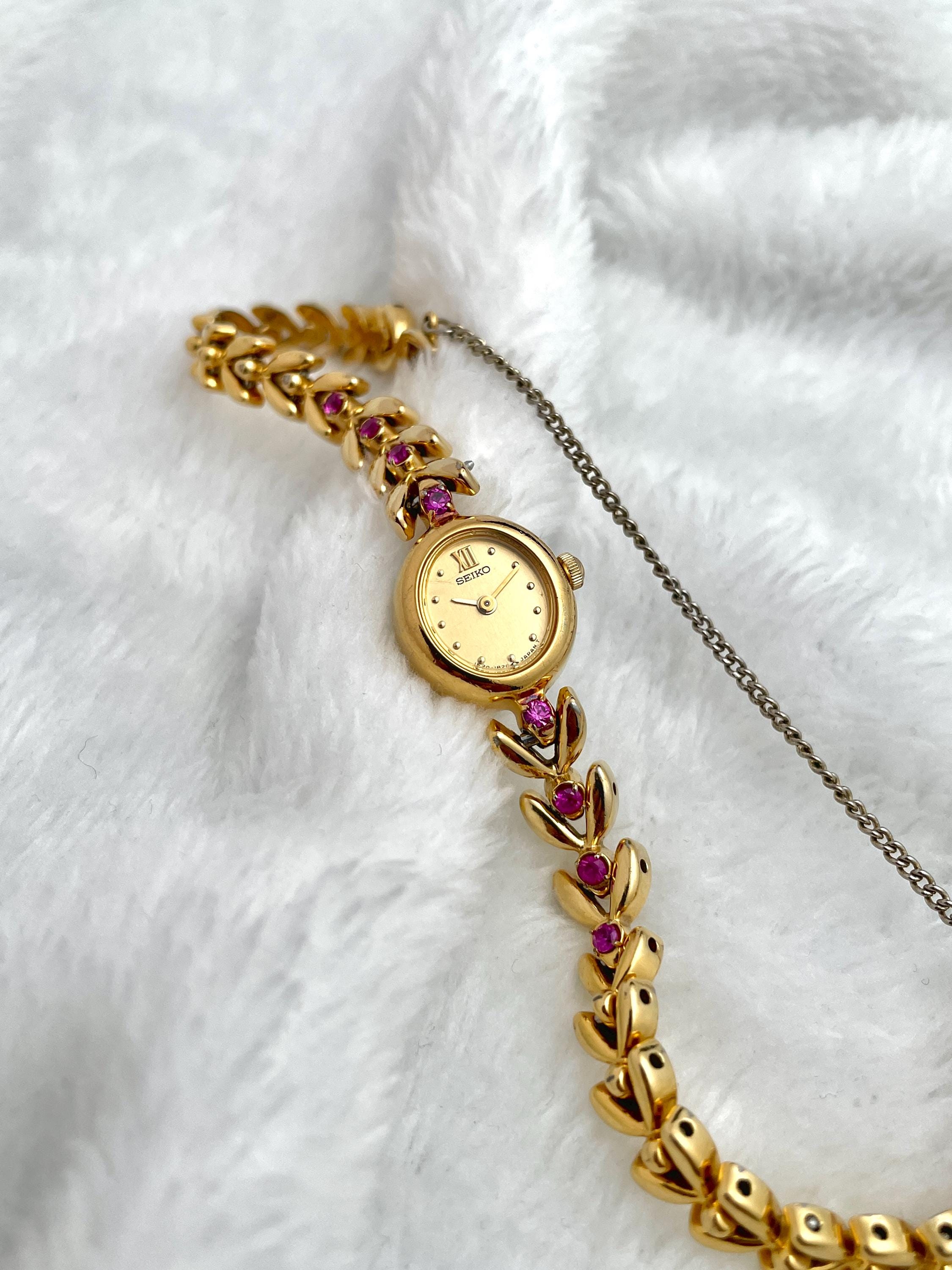 Rare Vintage Seiko Gold Dainty 8 Ruby