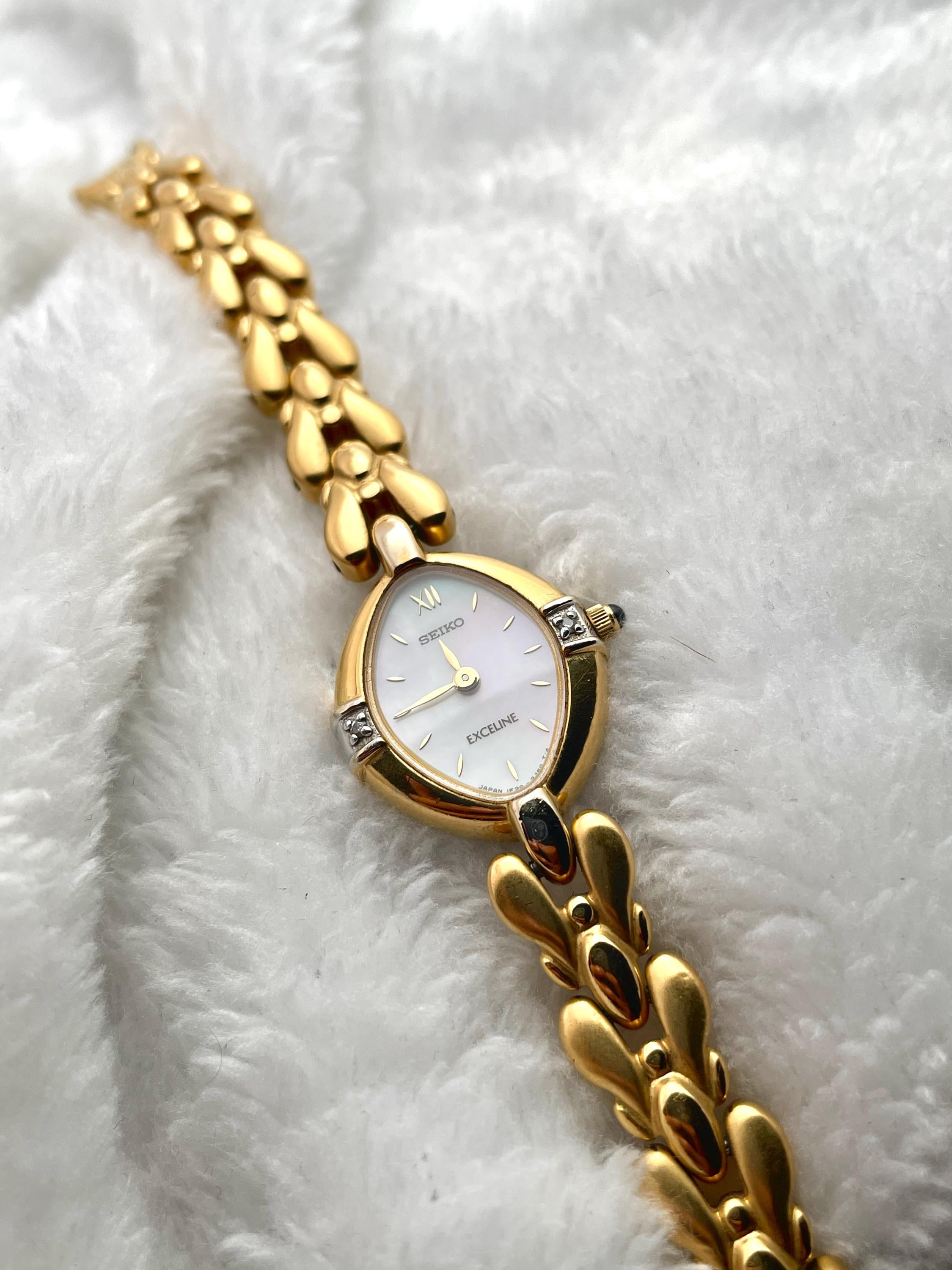 Seiko Ruby Gemstones Dainty Gold Tone