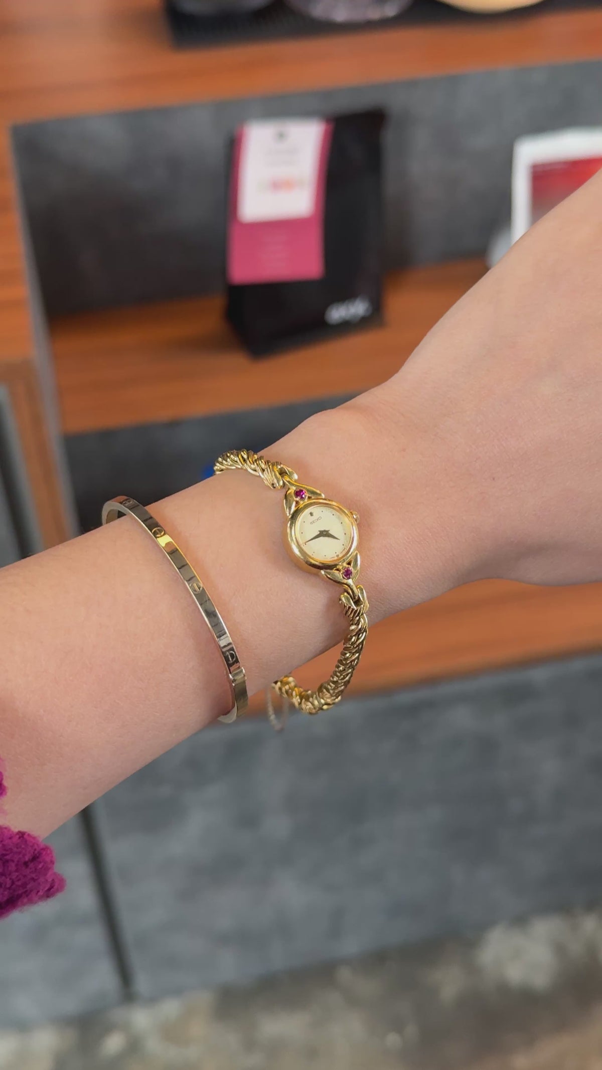 Seiko Round Ruby Rope Bracelet Jewellery Style